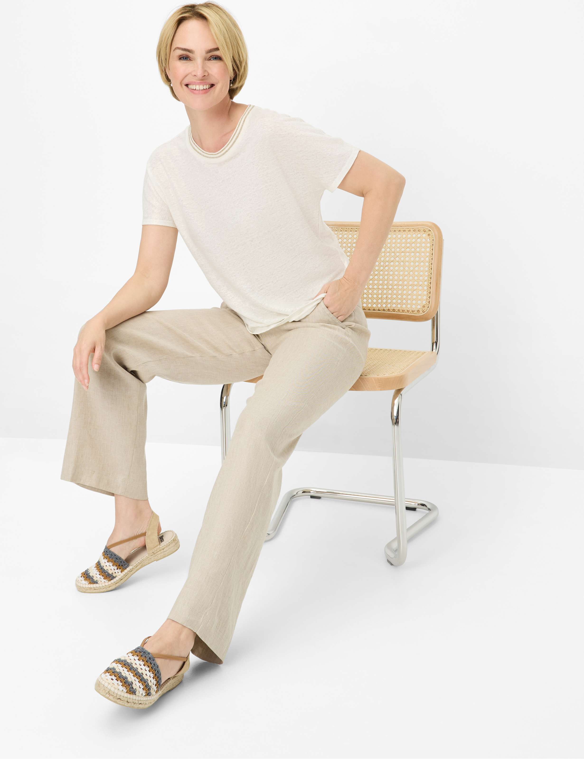 Damen Style PAM FLARED Beige Slim Fit Detail 1