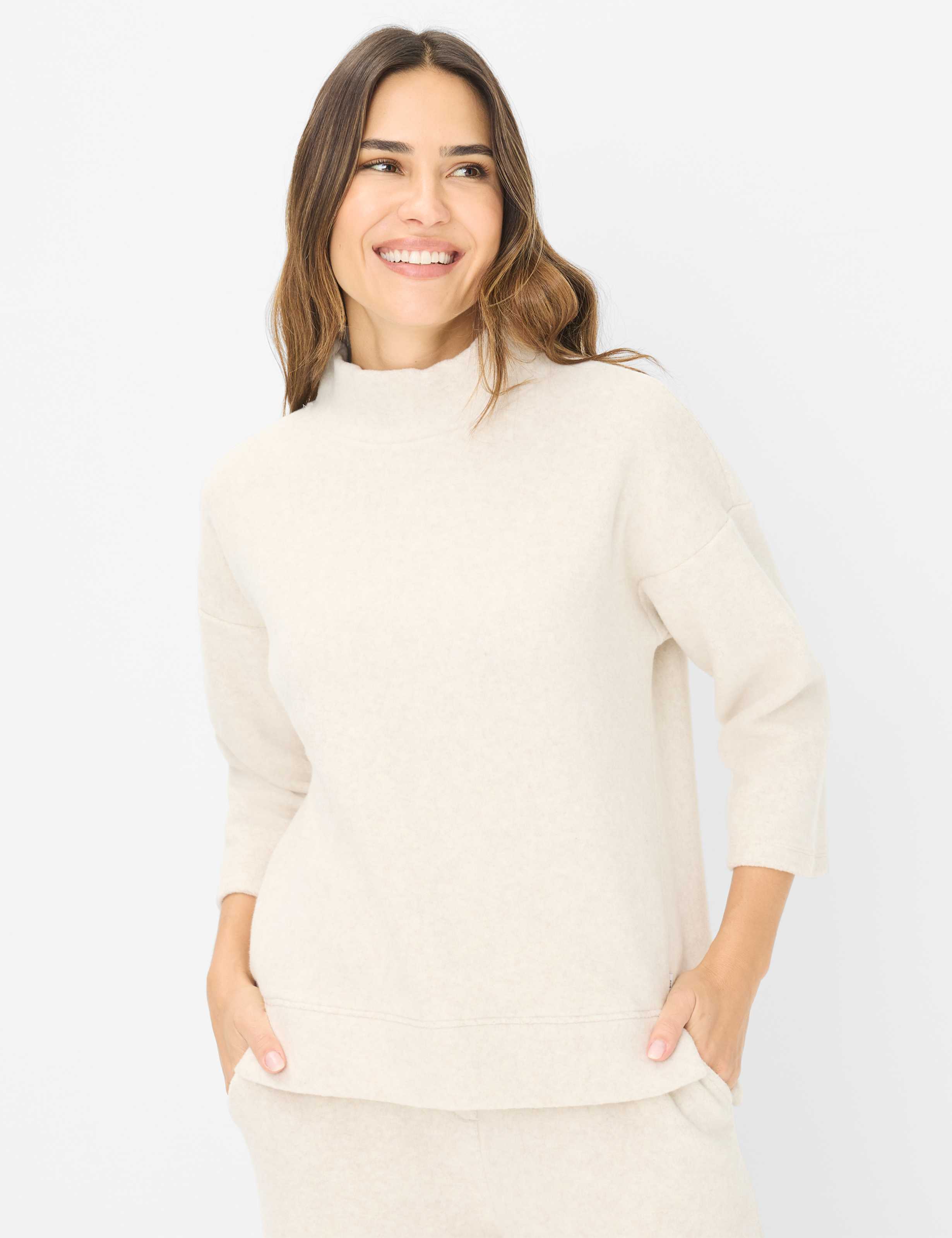 Thumbnail - Brax Damen Sweatshirt Style BO L canvas, hellbeige, Gr. 36