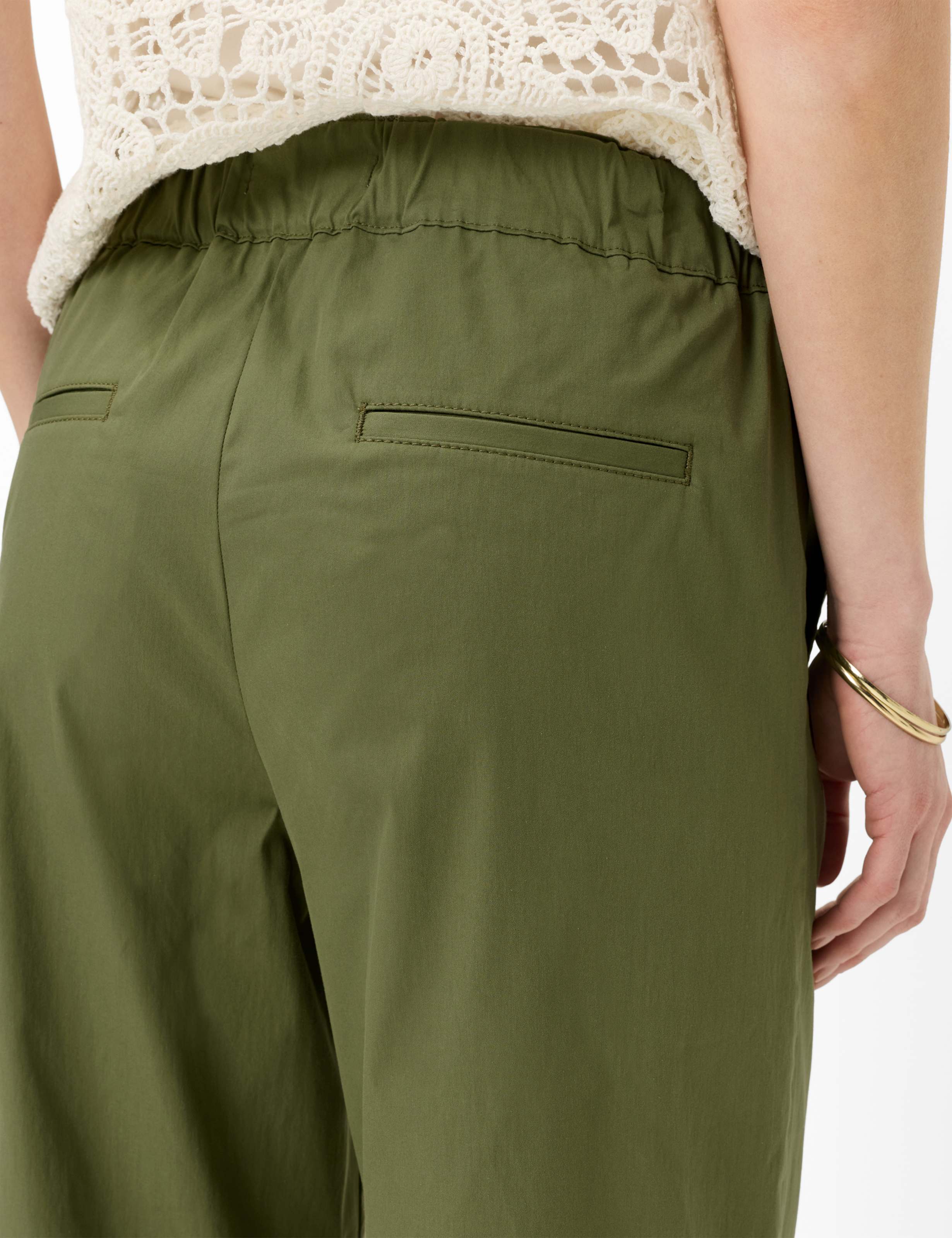 Dames Style MAINE S Groen - Olijf Wide Leg Detail 2