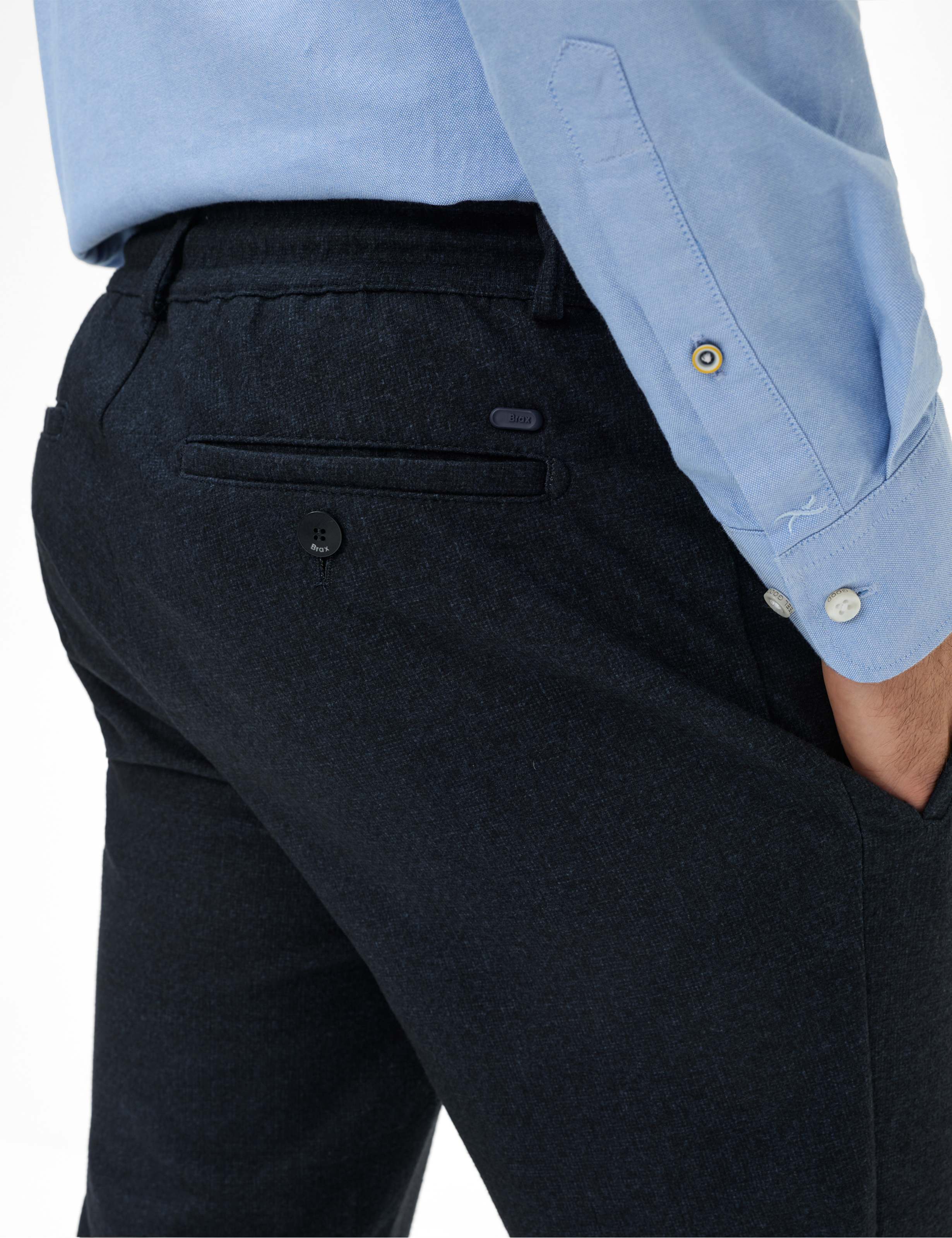 Herre Style PHIL Mørkeblå Relaxed Fit Detalje 2