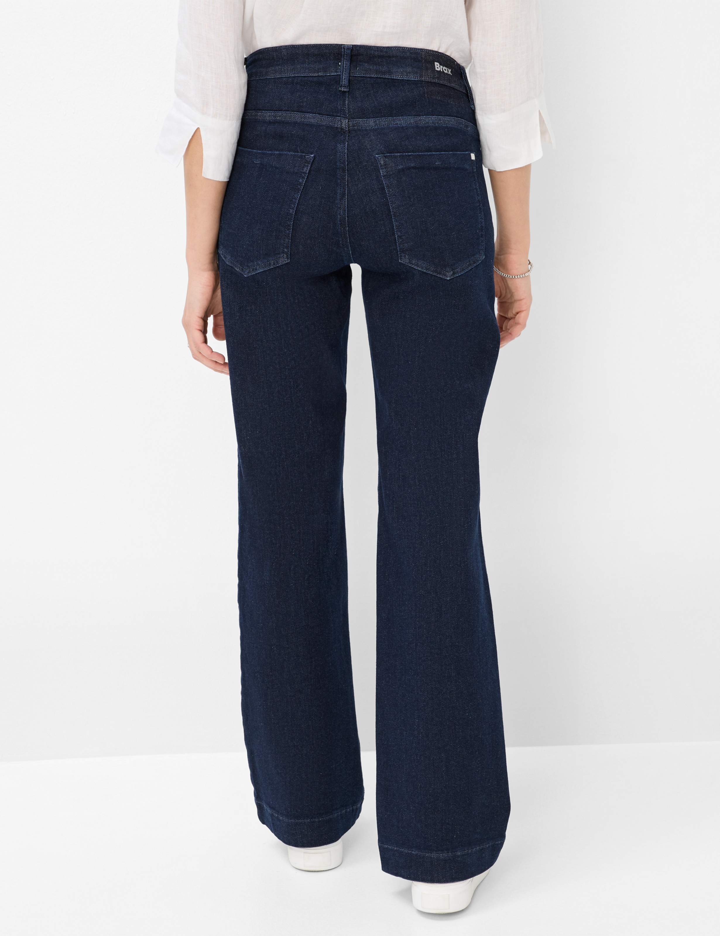 Women Style MAINE Denim Dark Blue Wide Leg Model back