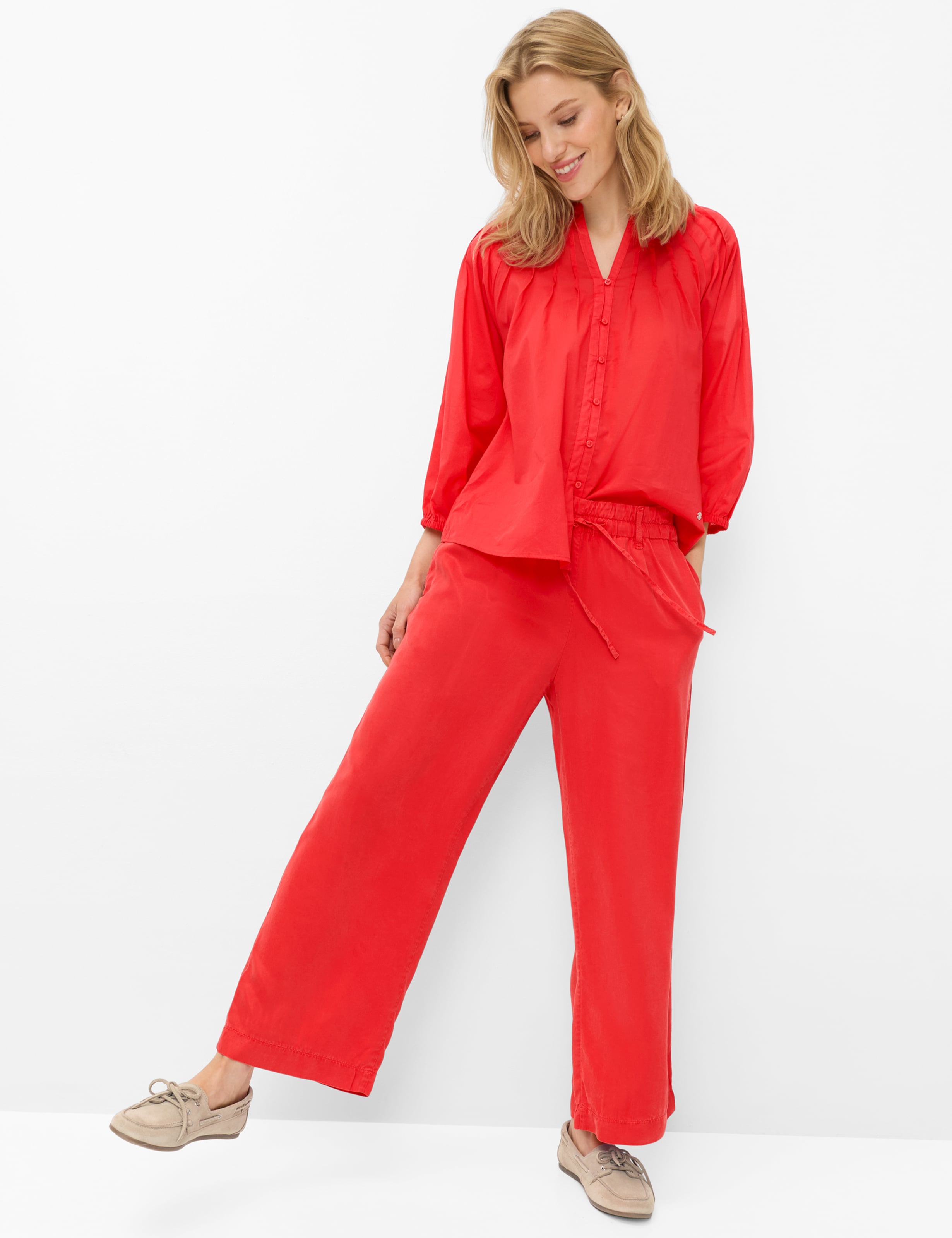 Femme Style MAINE S Rouge Wide Leg Tenue du mannequin