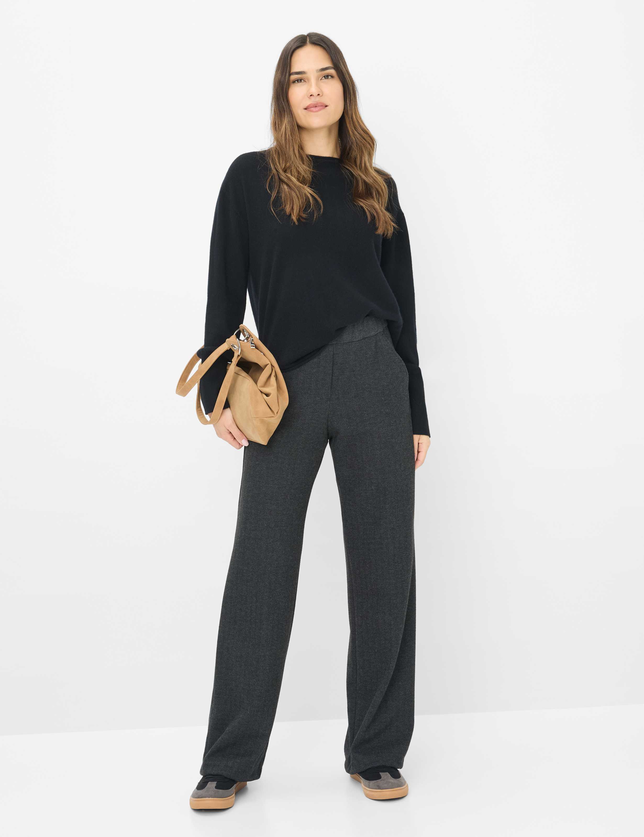 Femme Style MAINE Gris Foncé Wide Leg Tenue du mannequin