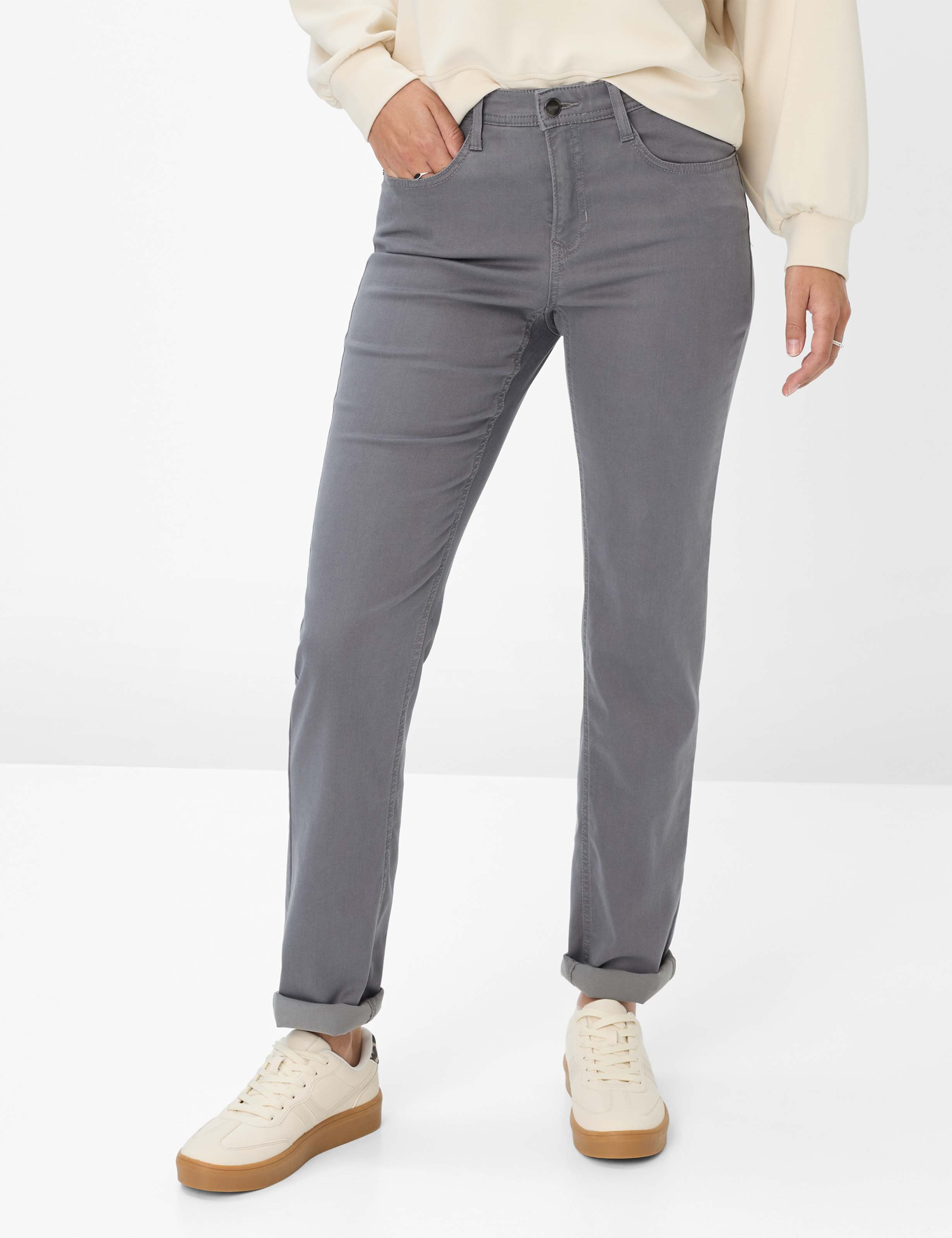 Thumbnail - Brax Damen Five-Pocket-Hose Style MARY SMOKE GREY, grau, Gr. 36L