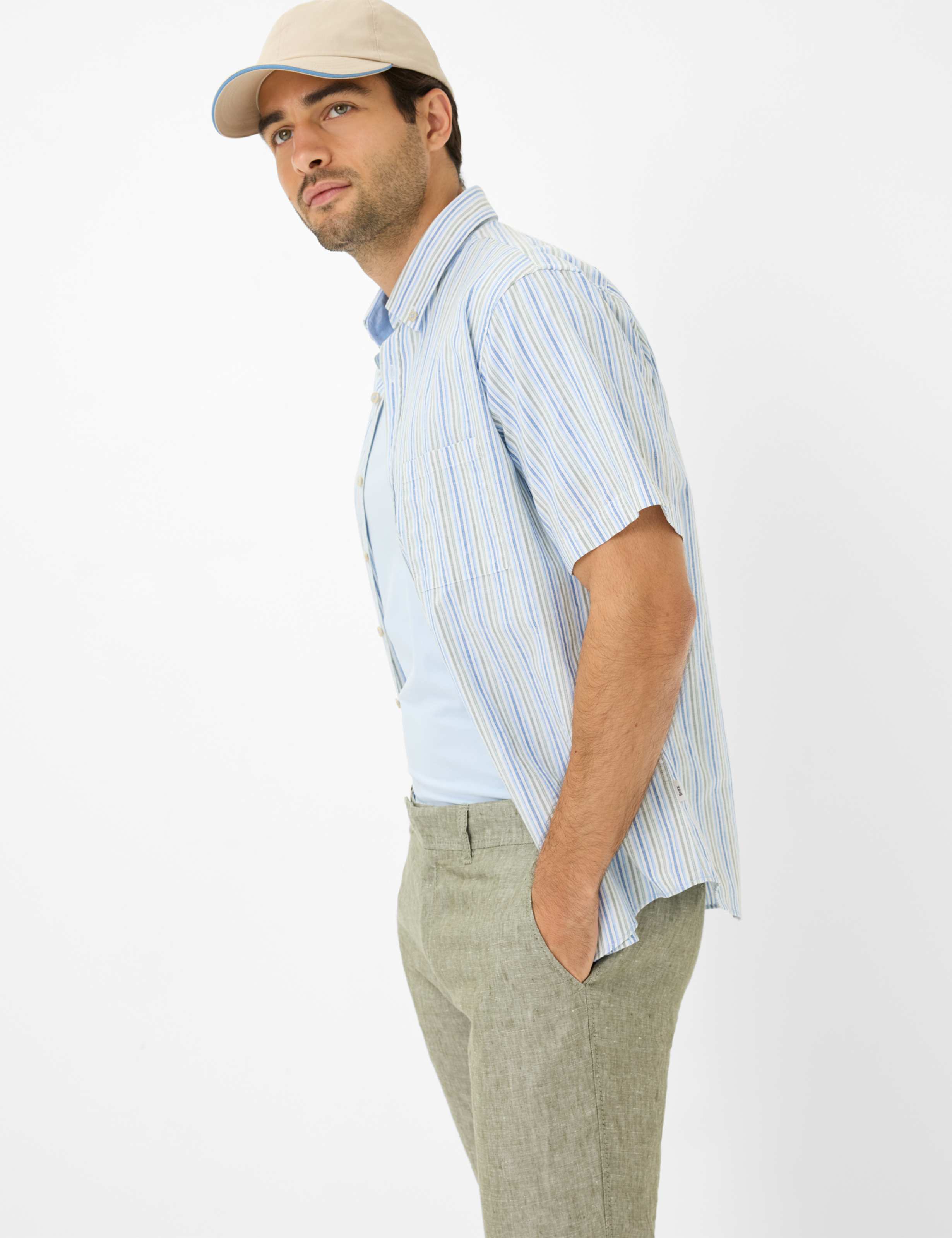 Herren Style EVANS Grün - Oliv Regular Fit Detail 1