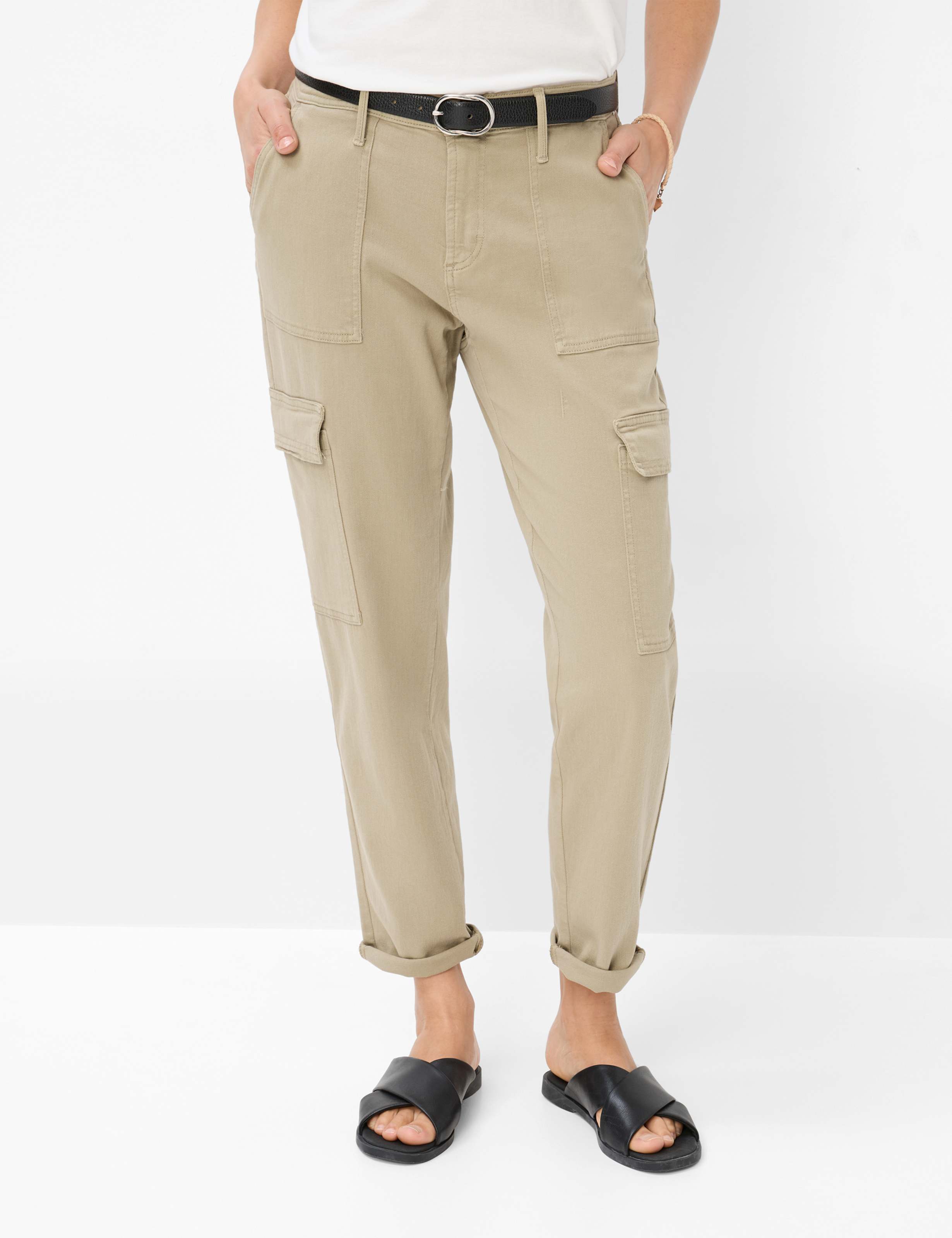 Thumbnail - Brax Damen Cargohose Style MILEY S OLIVE TREE Denim Grün Oliv, denim grün - oliv, Gr. 48