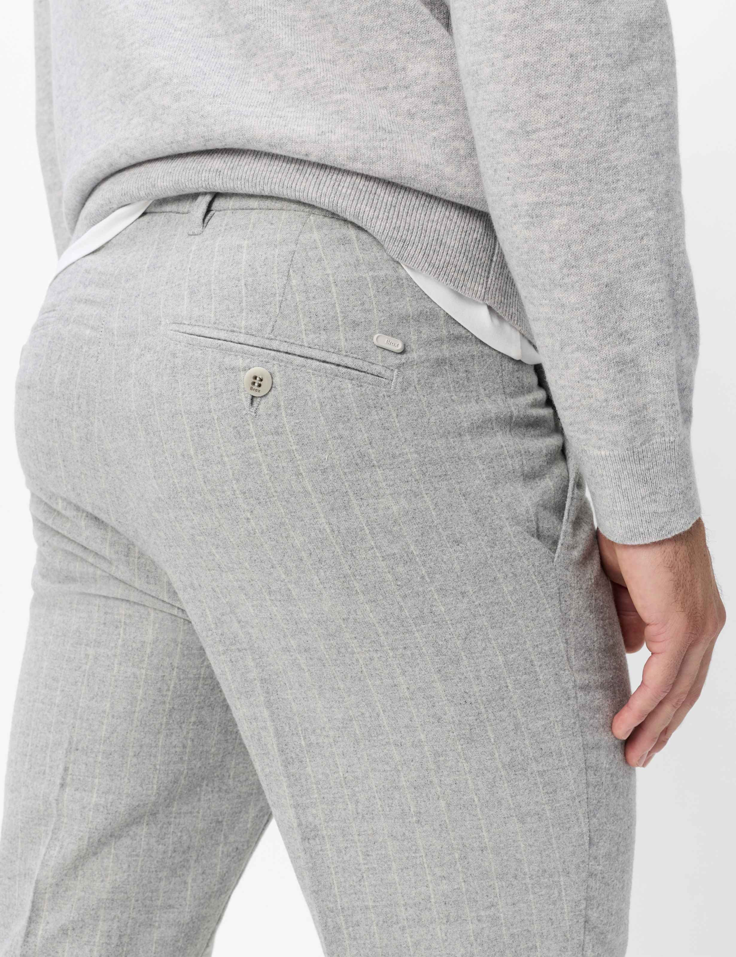 Men Style TINO Light Gray Tapered Fit Detail 2