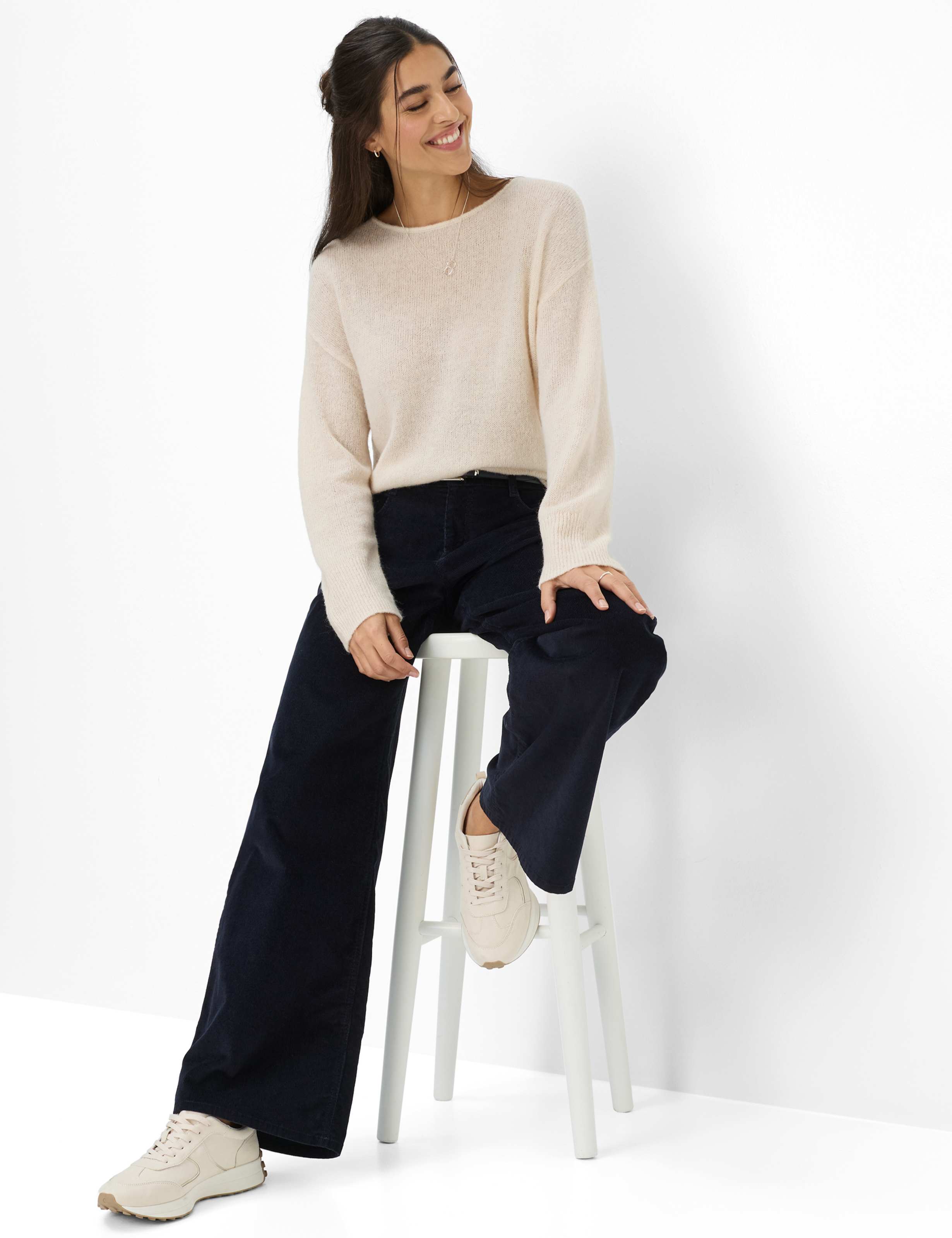 Femme Style MORGAN Bleu Foncé Wide Leg Détail 1
