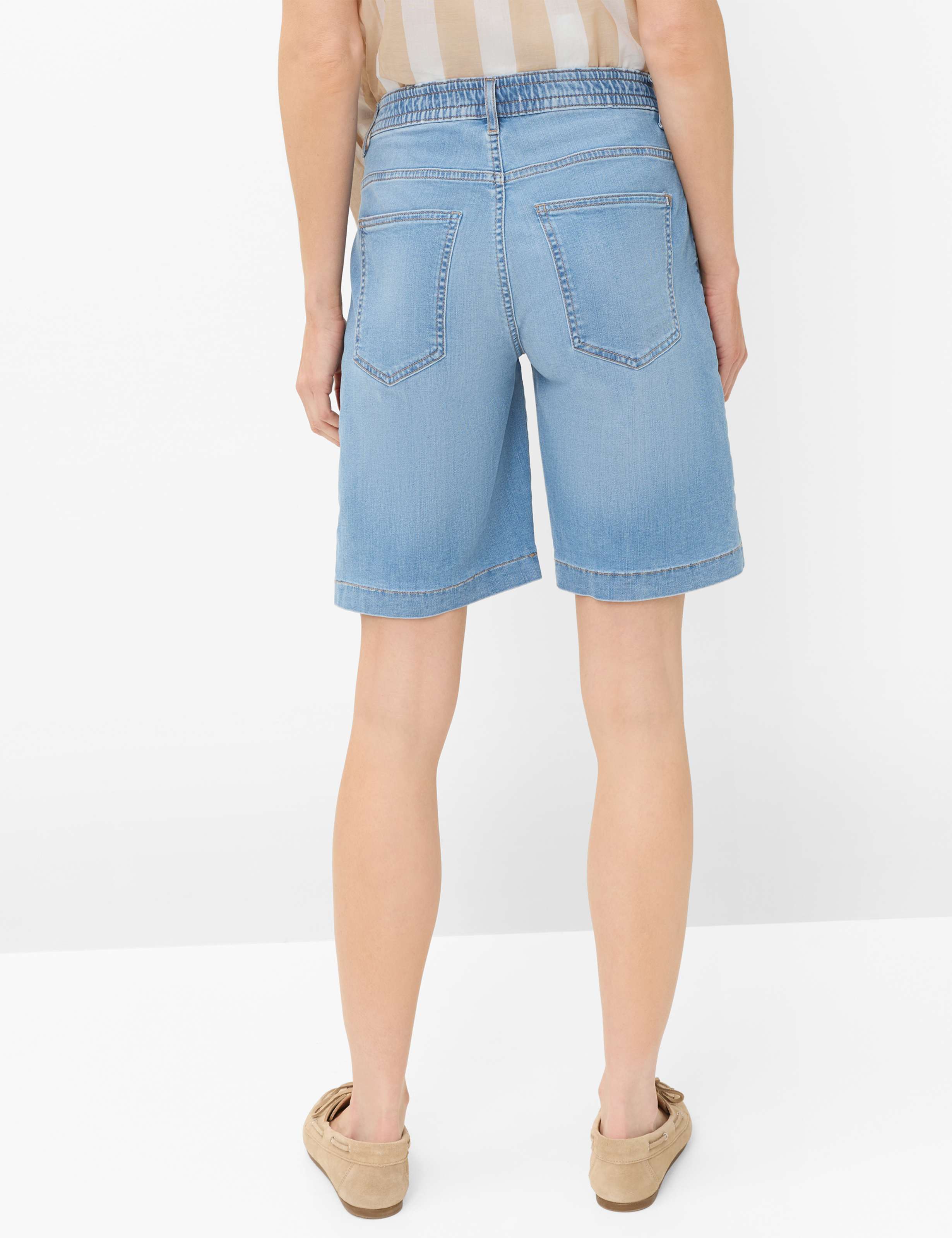 Women Style MAINE B Denim Blue Wide Leg Model back