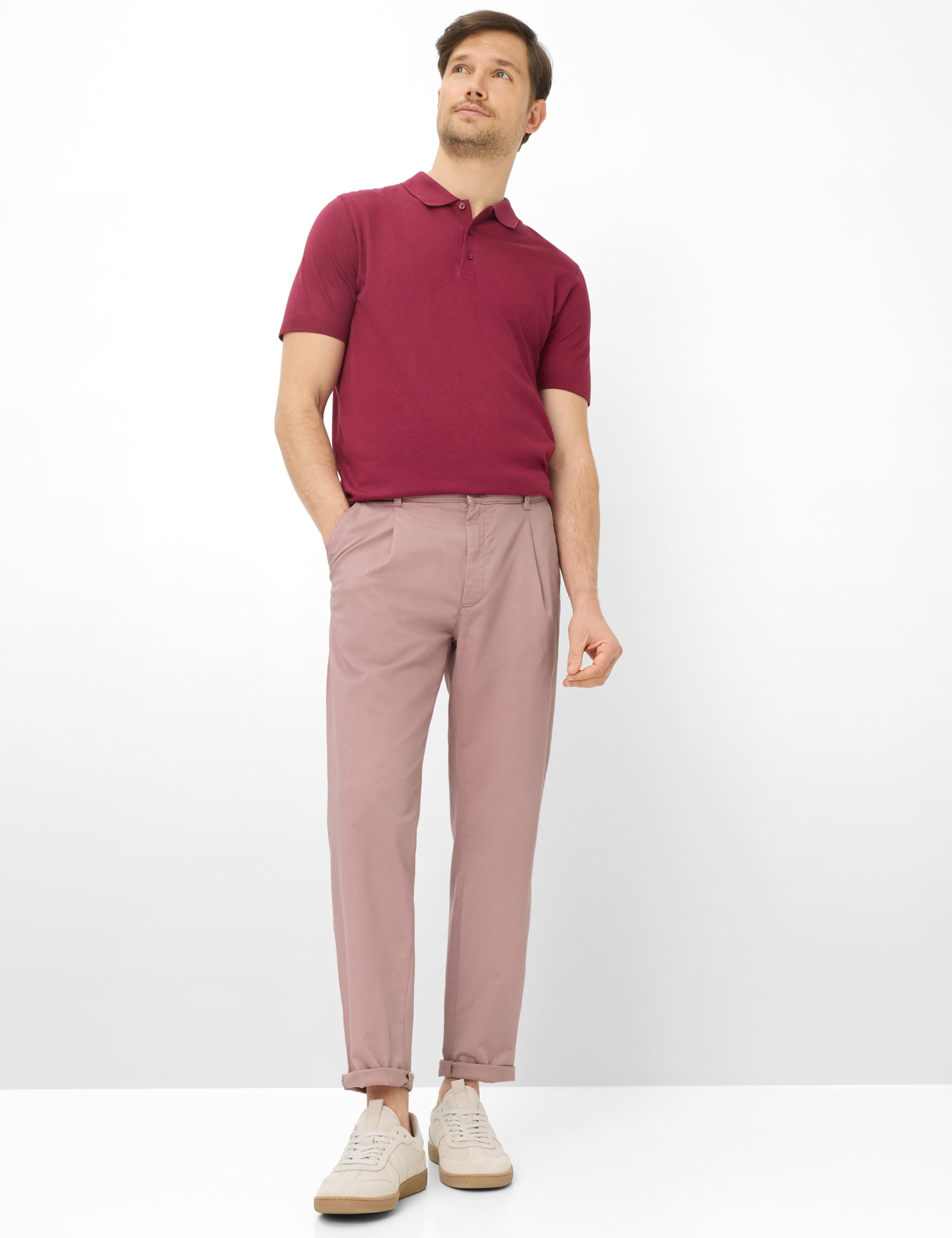 Herren Style TINO Rosa Tapered Fit Model Outfit