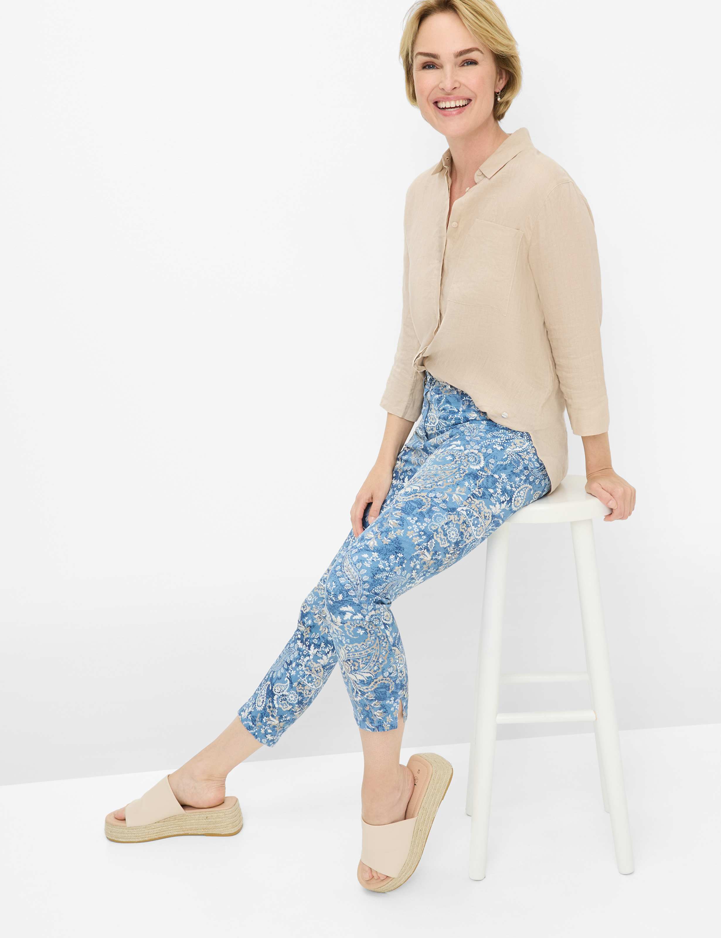 Femme Style LUCA 6/8 Bleu Super Slim Fit Détail 1
