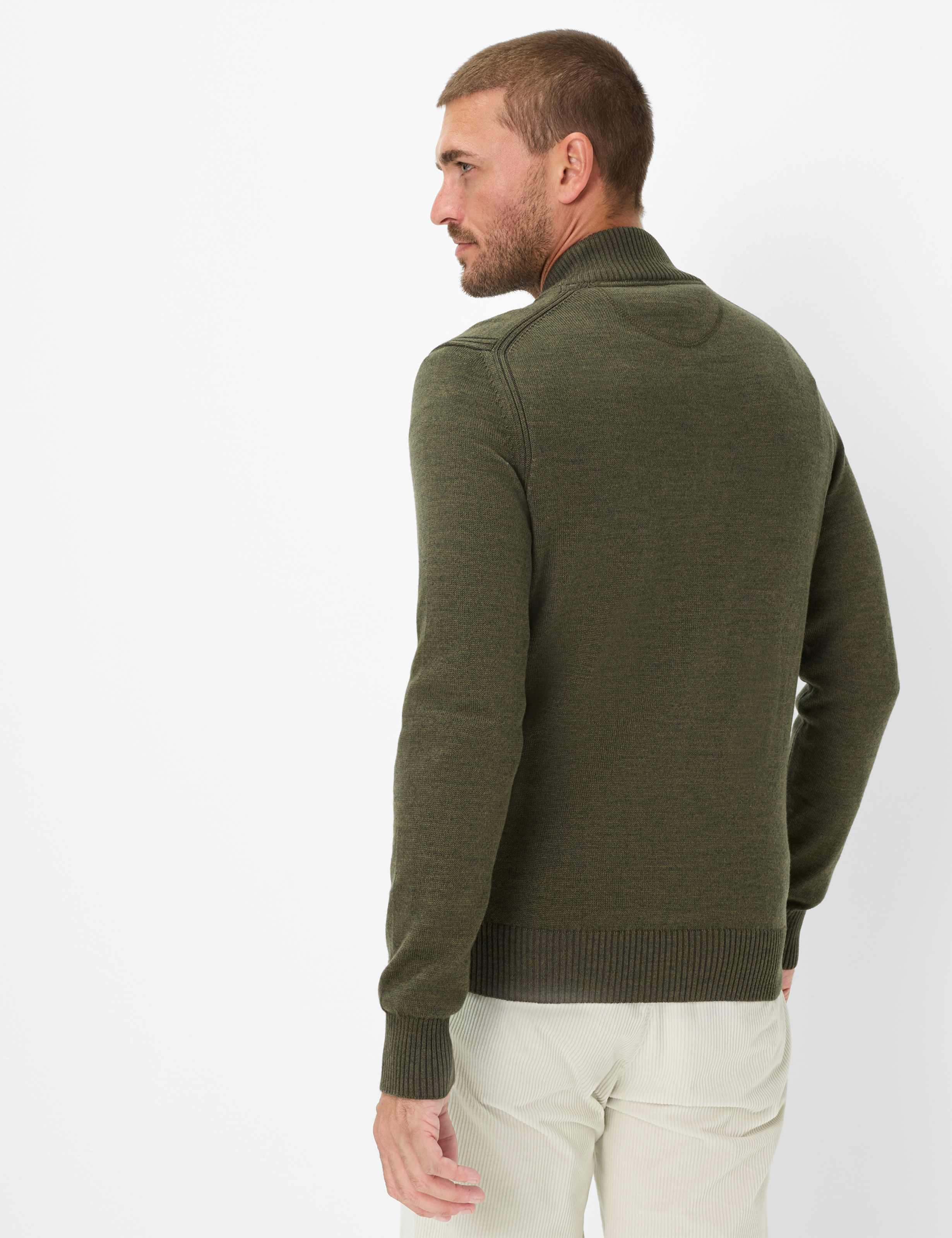 Thumbnail - Brax Herren Strickjacke Style JAKE deep jungle, dunkelgrün, Gr. XXL