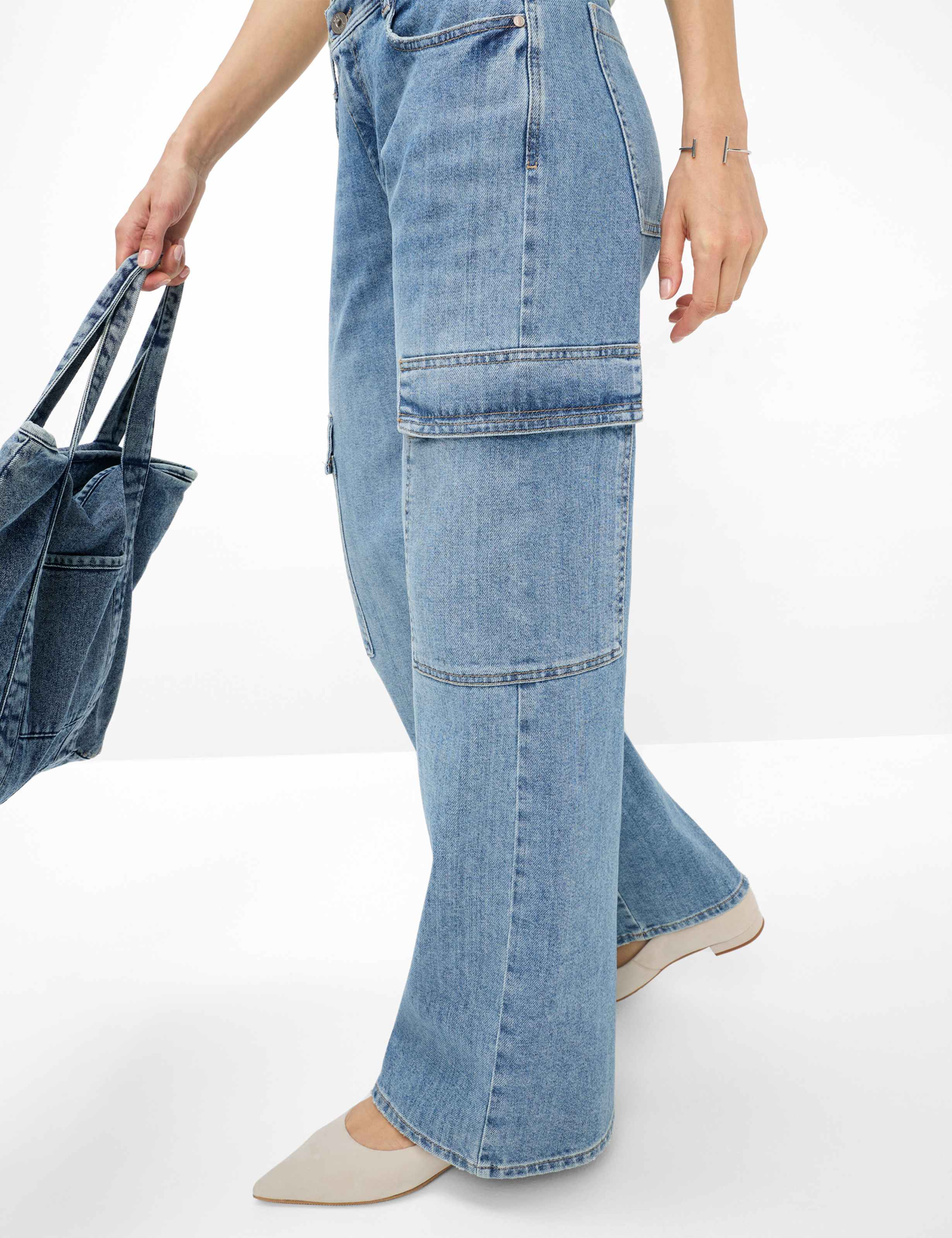 Damen Style MORGAN Denim Blau Wide Leg Detail 1