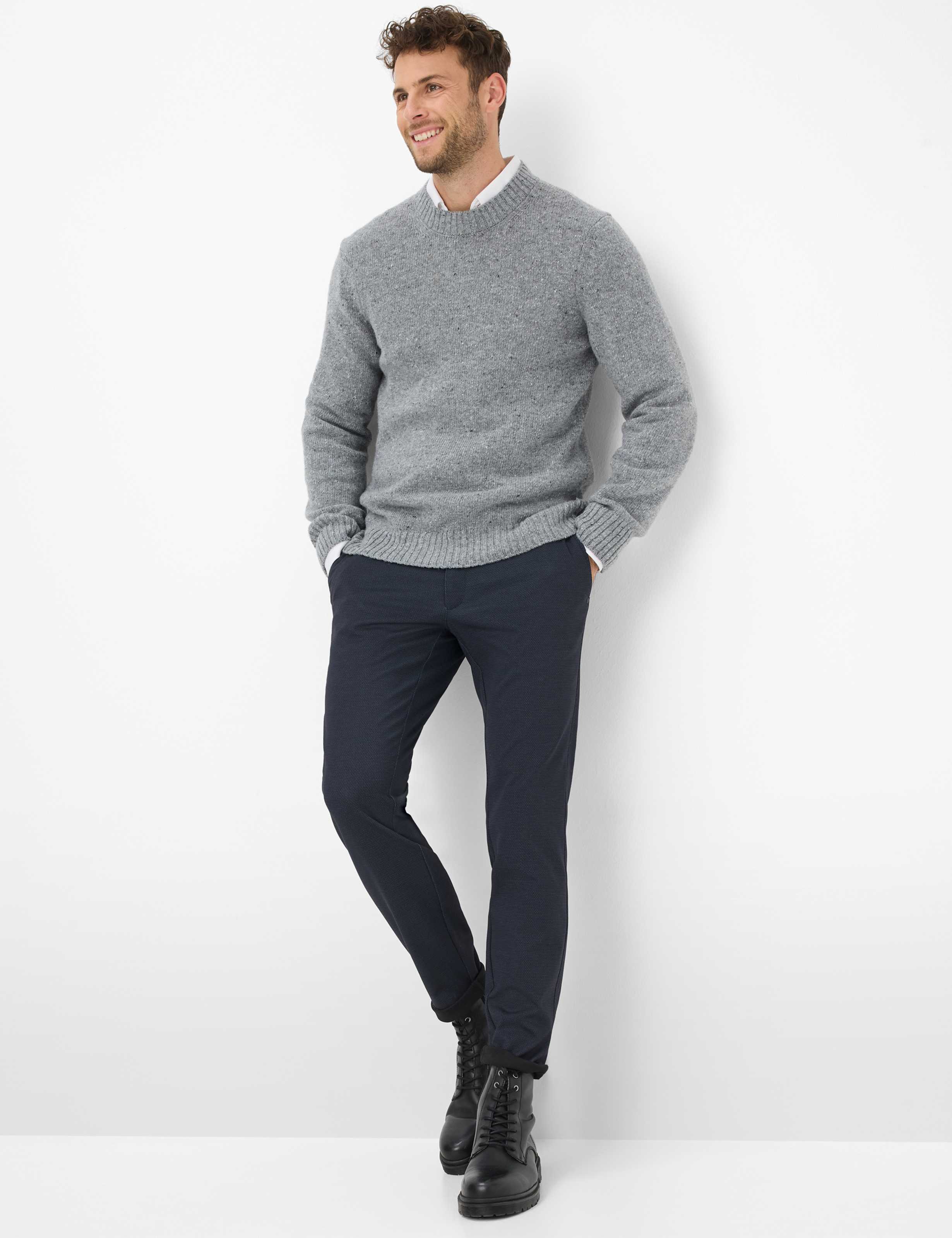 Men Style SILVIO Dark Blue Slim Fit Model Outfit