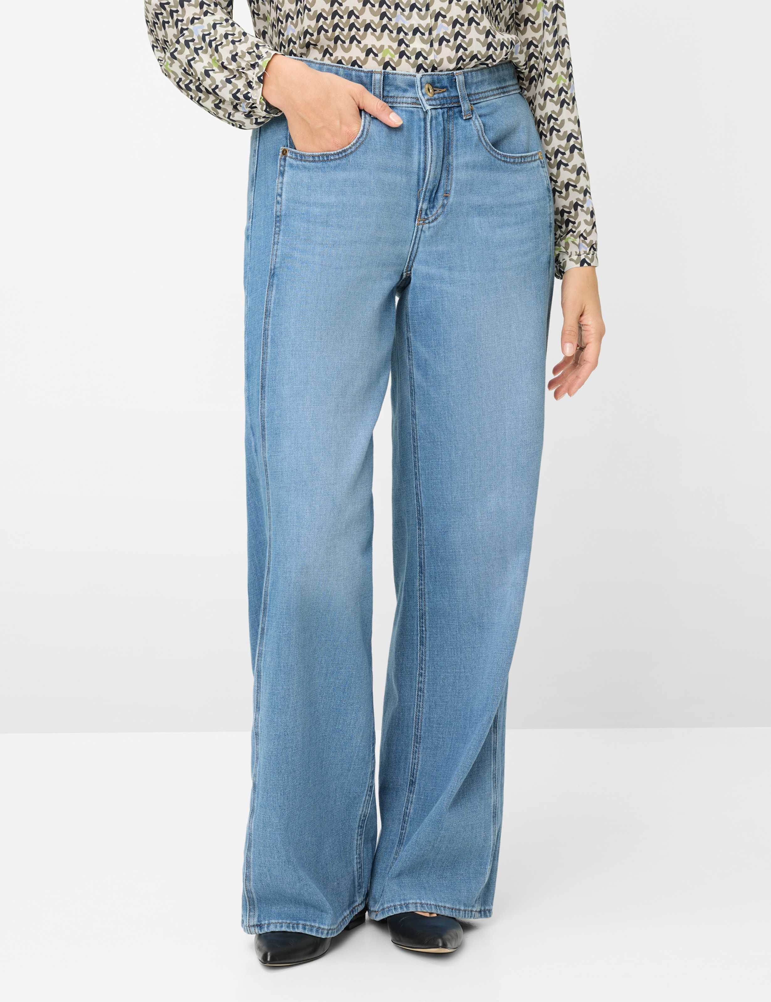 Thumbnail - Brax Damen Five-Pocket-Hose Style MORGAN USED LIGHT BLUE, denim hellblau, Gr. 46