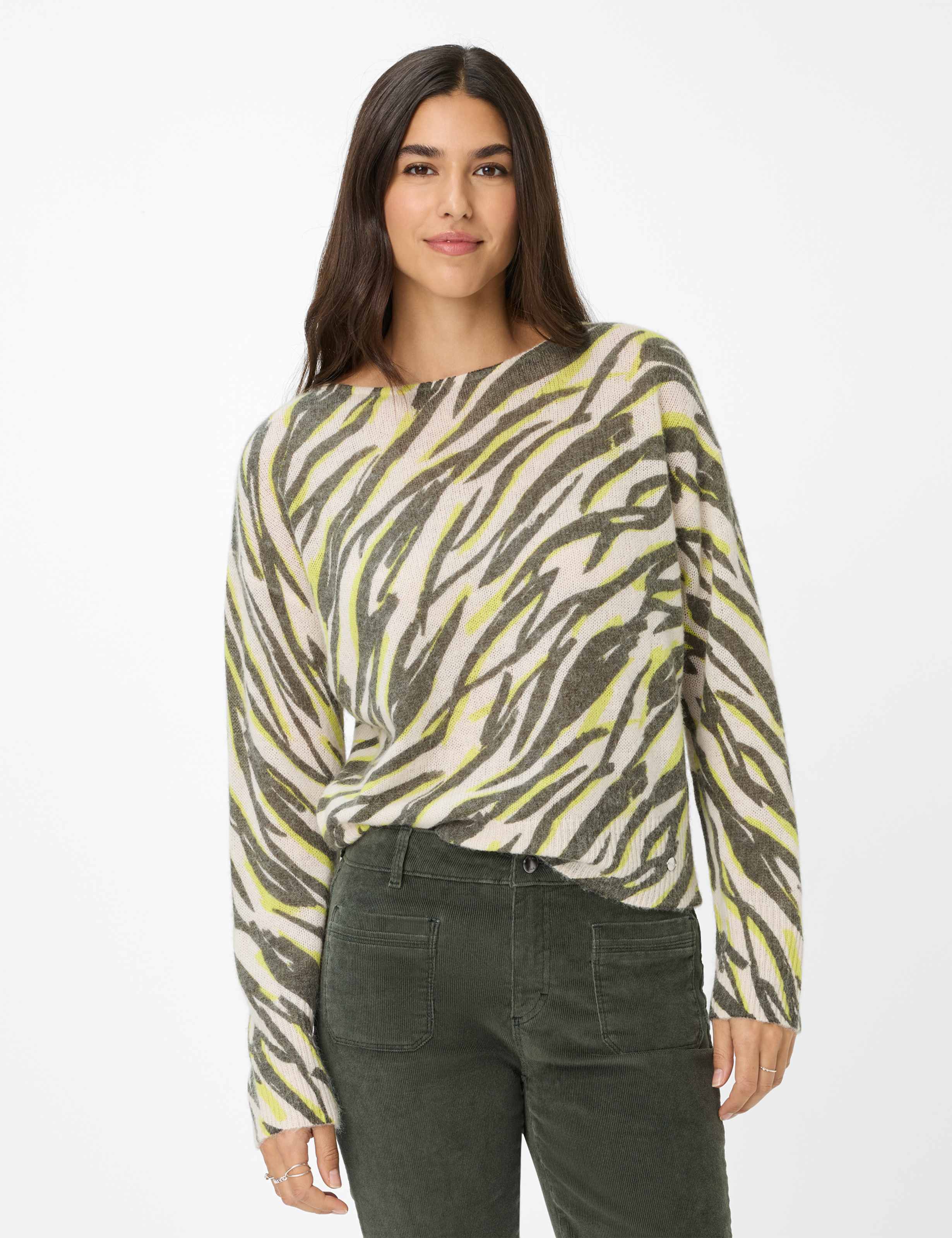 Thumbnail - Brax Damen Strickpullover Style LISA lemon grass, grün, Gr. 38