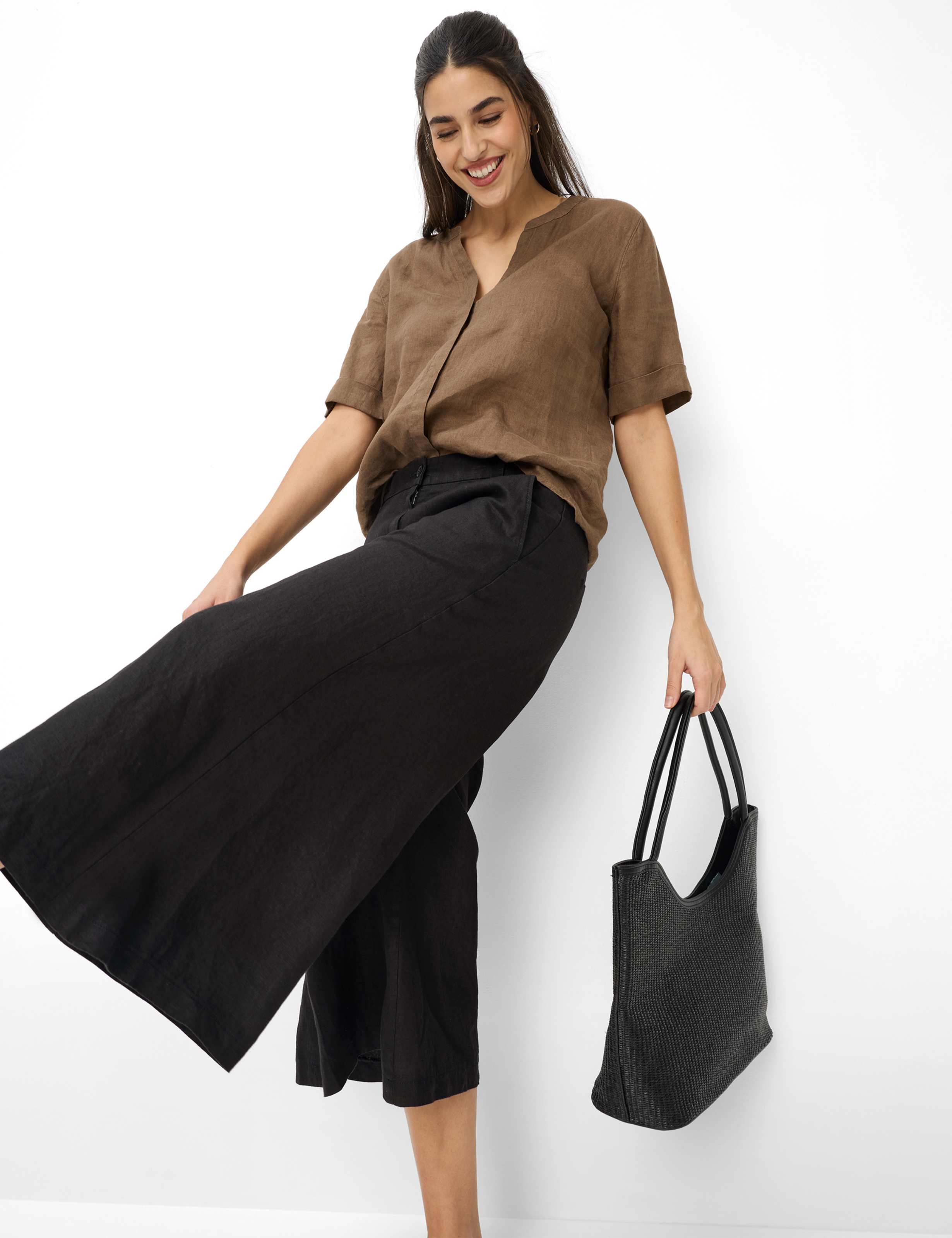 Dame Style MELLI S Sort Wide Leg Detalje 1