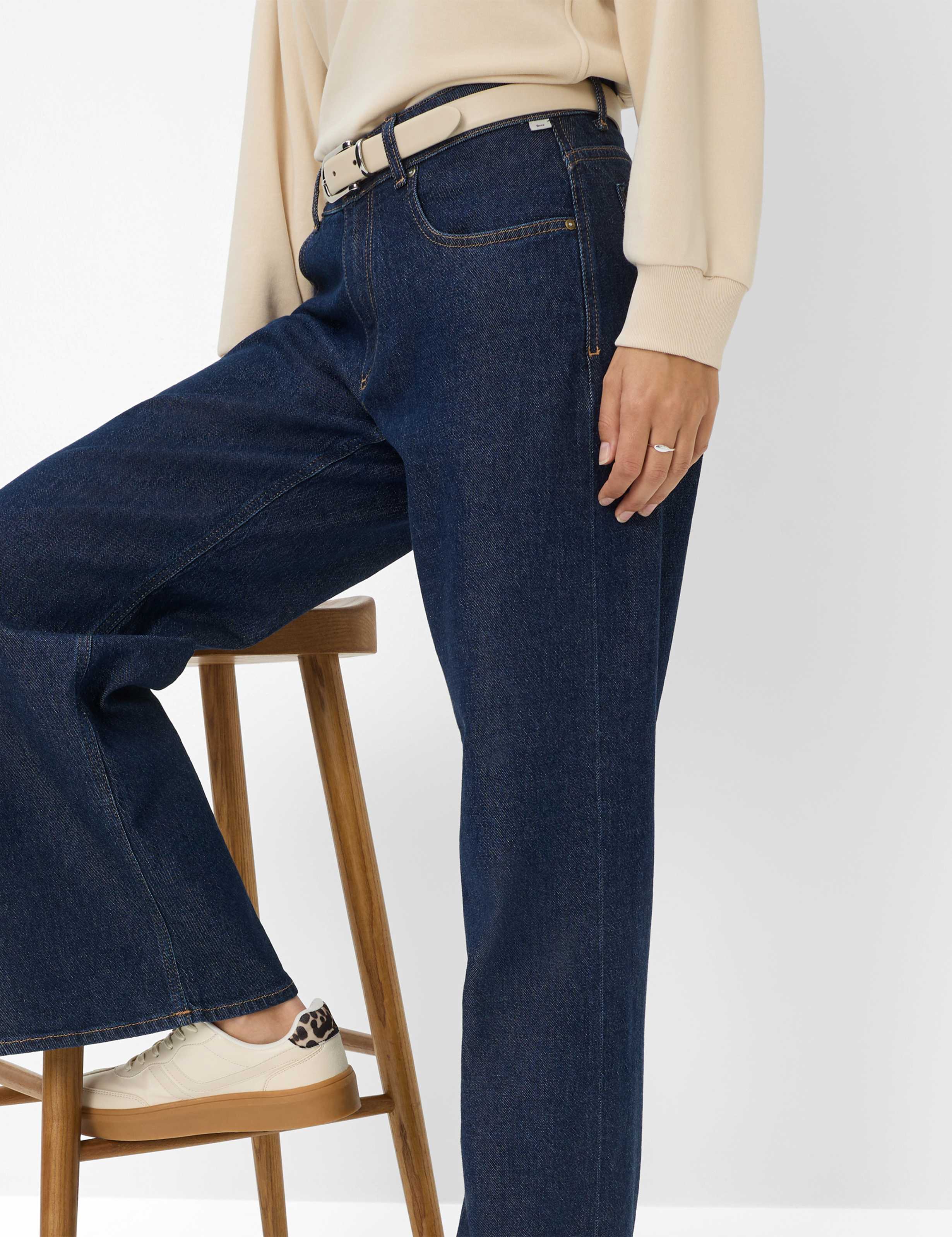 Women Style MORGAN Denim Dark Blue Wide Leg Detail 1