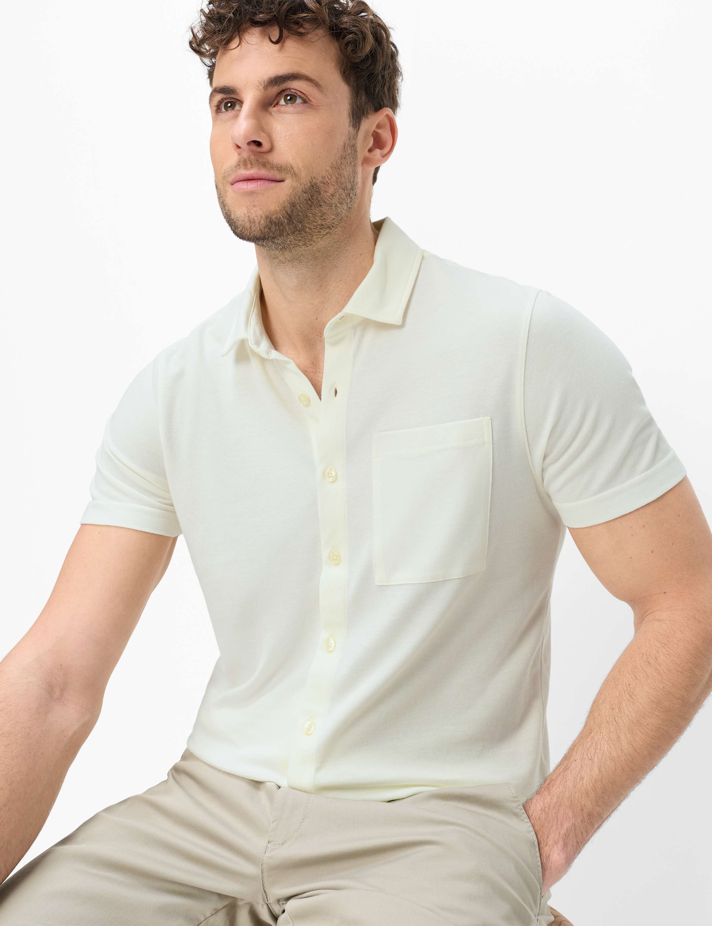 Homme Style PIROZ Blanc Crème  Détail 1