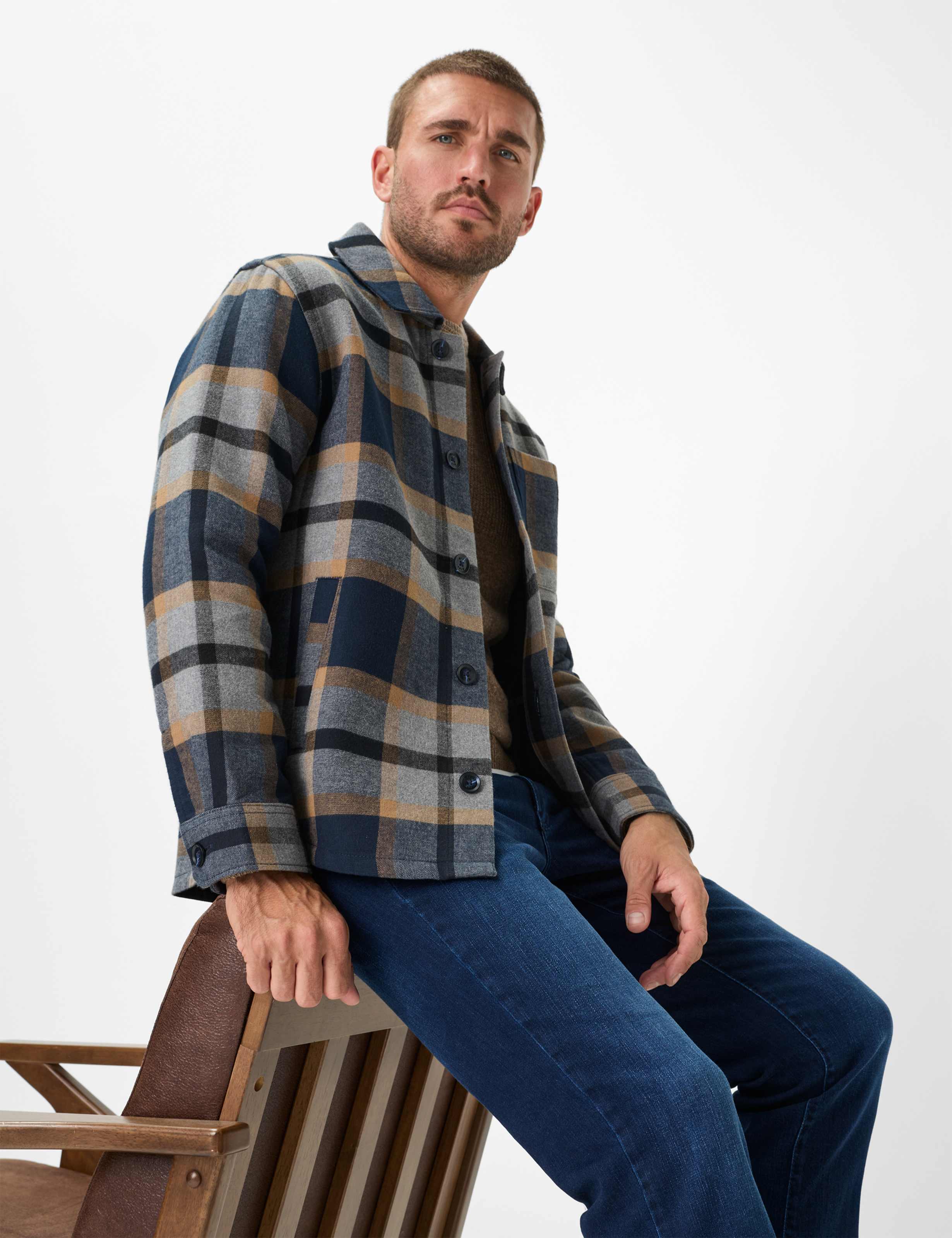 Herren Style CADIZ Denim Blau Straight Fit Detail 1