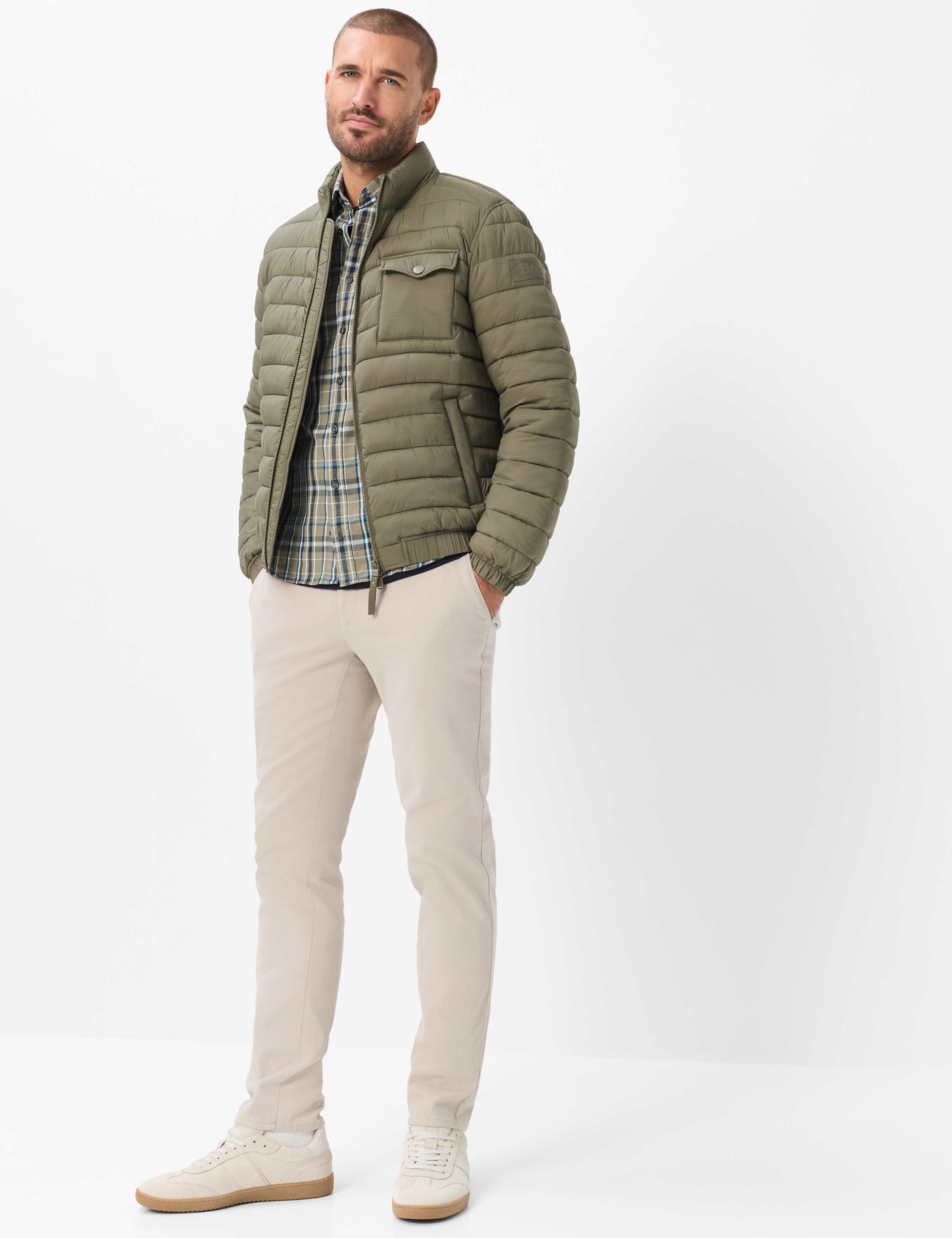 Herren Style FABIO IN Hellbeige Modern Fit Model Outfit