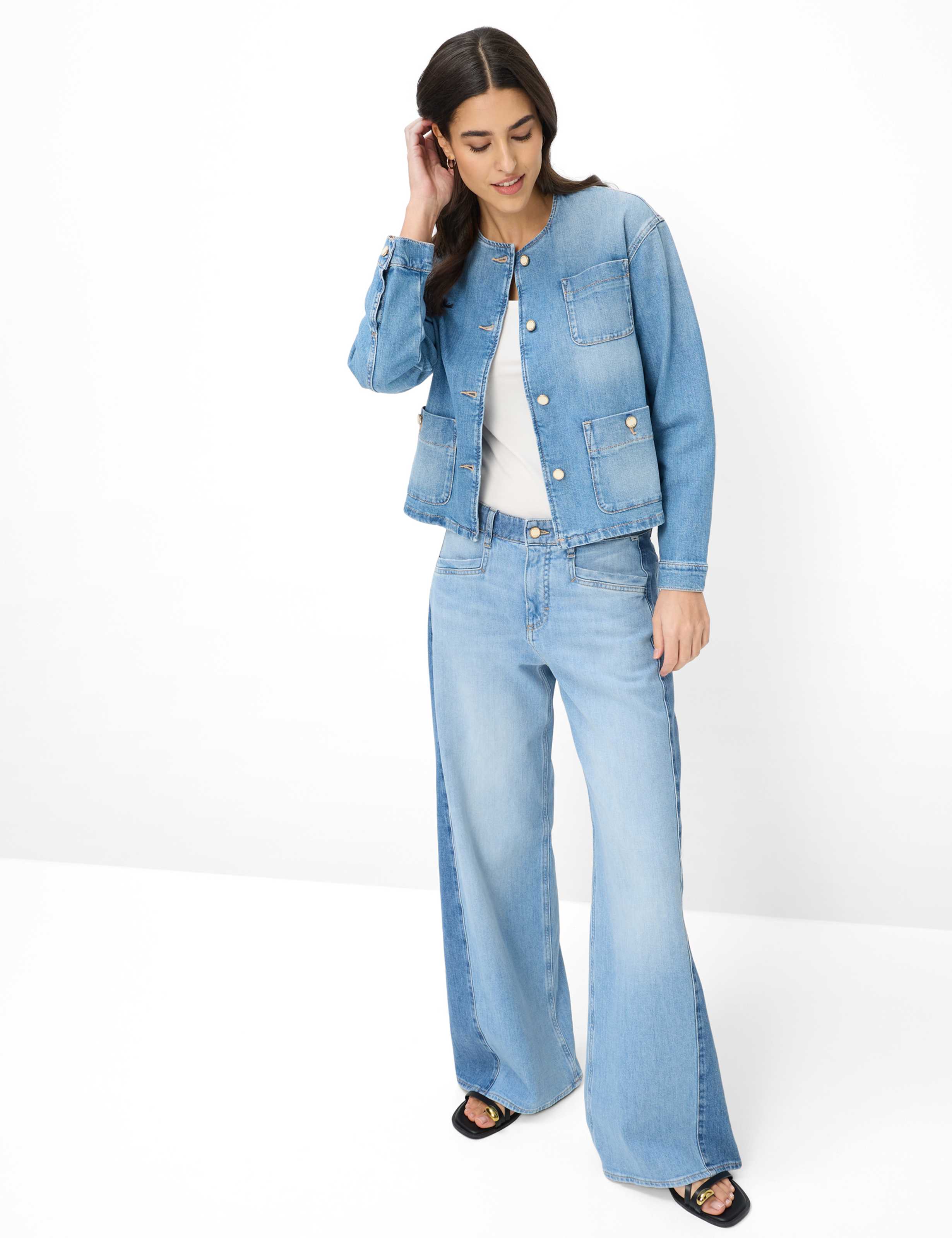 Dames Style PARIS Denim Blauw  Model outfit