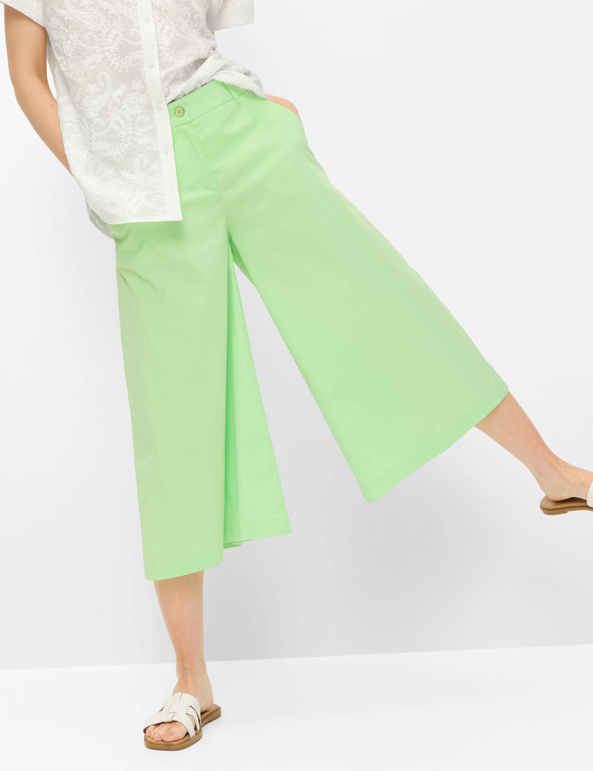 Dames Style MELLI S Licht Groen Wide Leg Detail 1