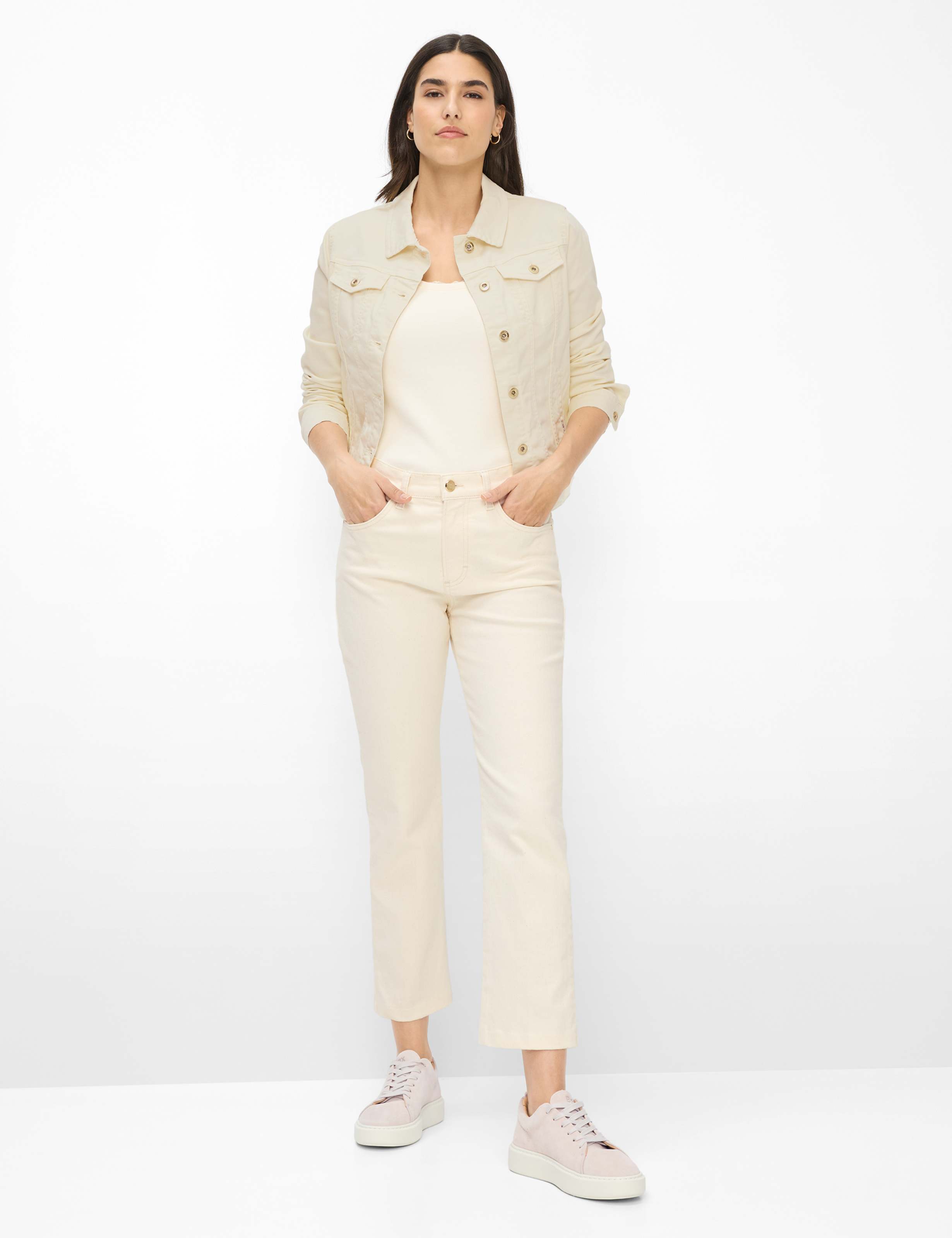 Dames Style MIAMI Denim Crème Wit  Model outfit