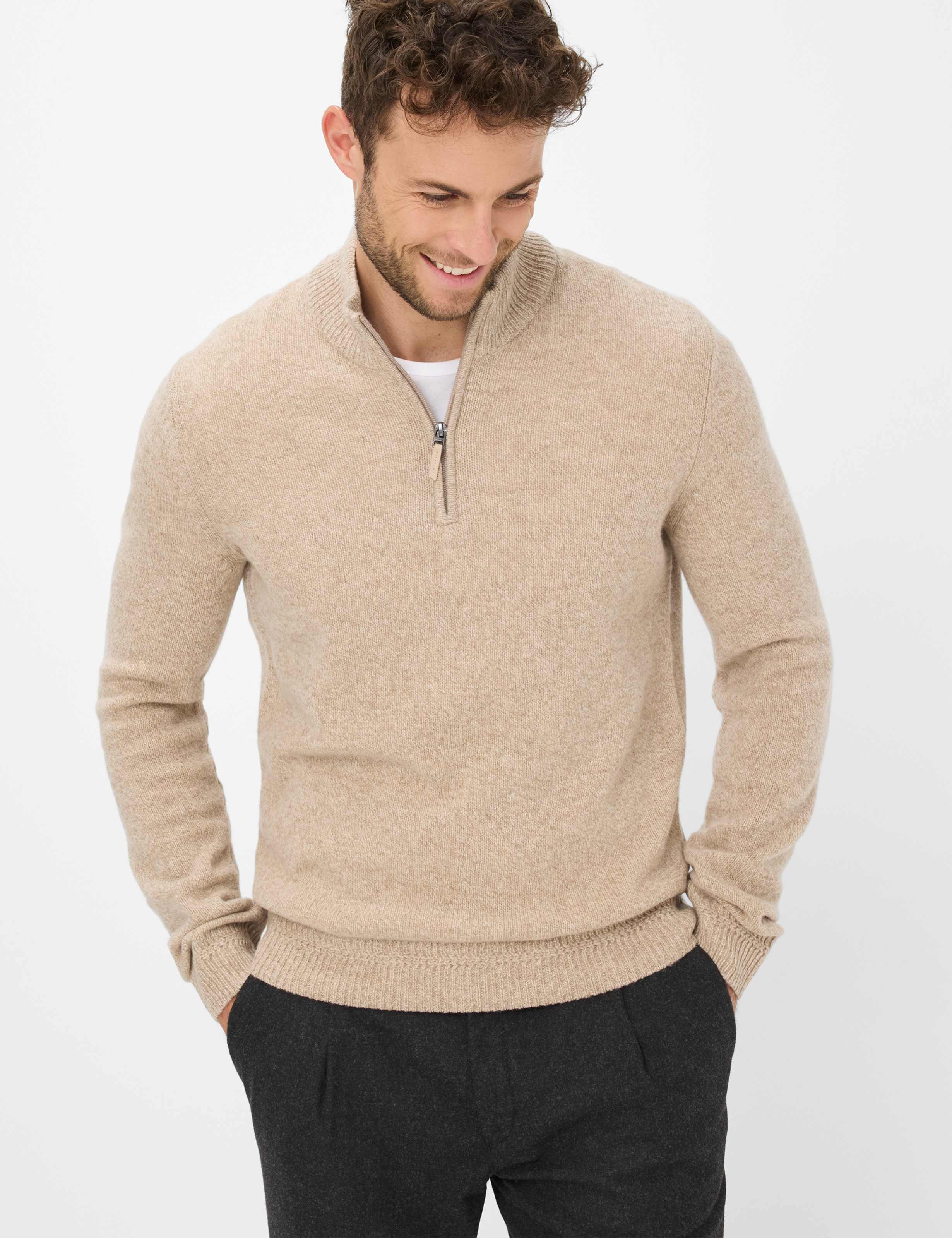 Thumbnail - Brax Herren Strickpullover Style STEFFEN light camel, hellbeige, Gr. L