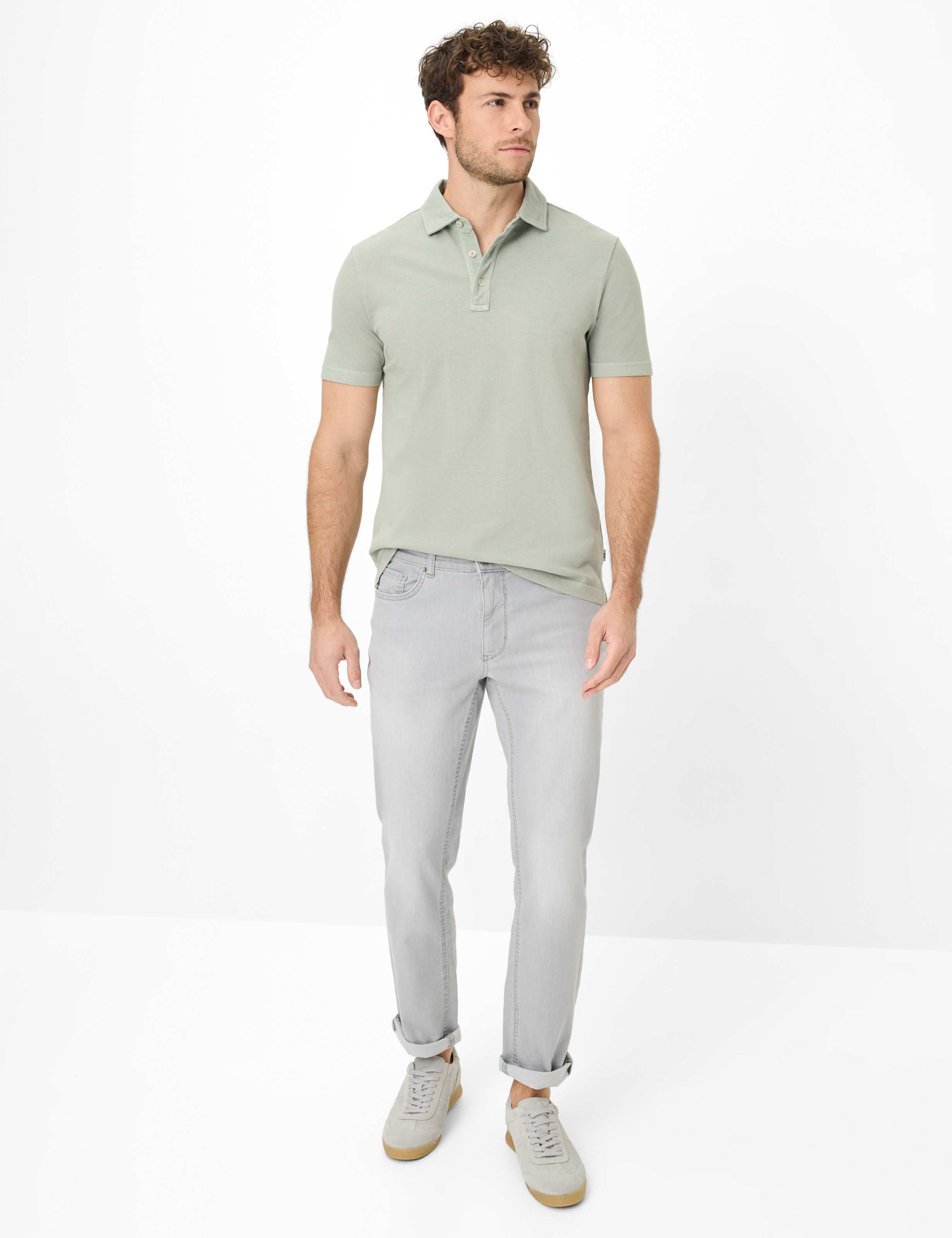 Herren Style COOPER Denim Hellgrau Regular Fit Model Outfit