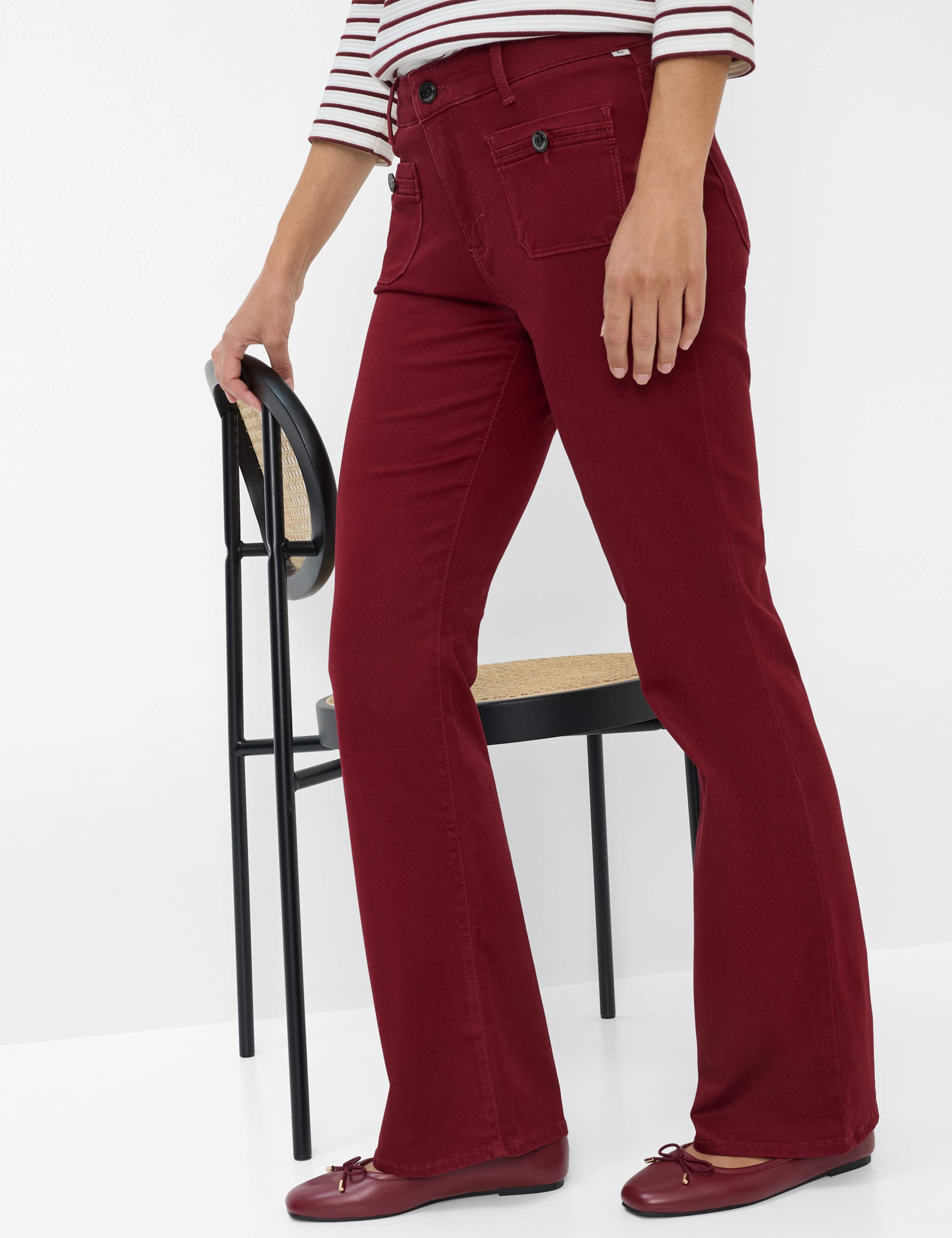Women Style SHAKIRA Dark Red Slim Fit Detail 1