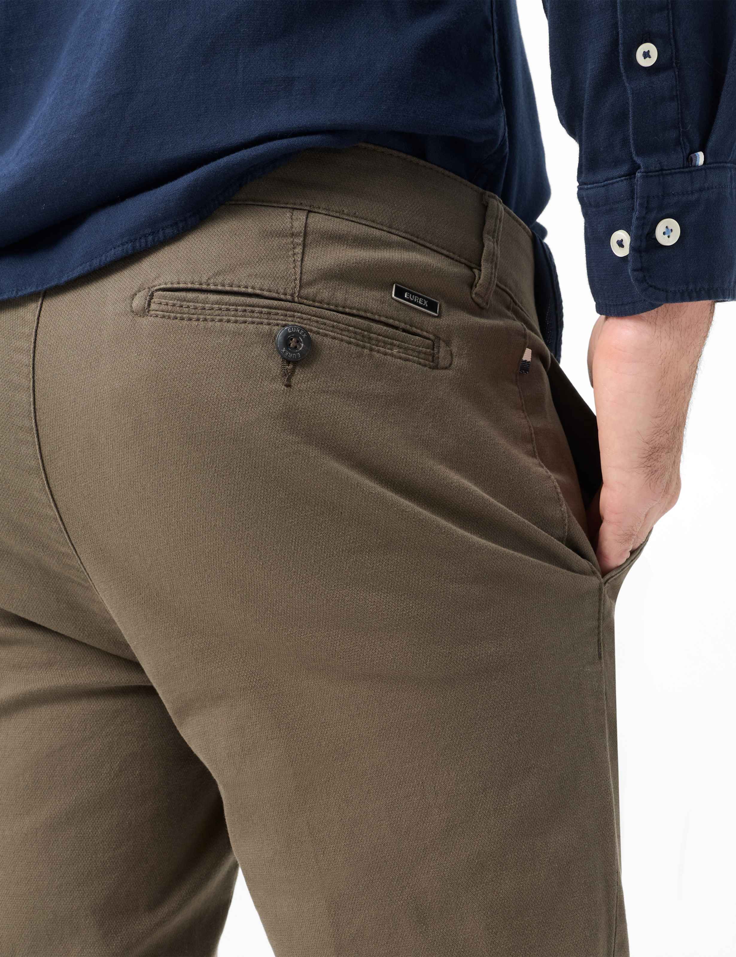 Heren Style JIM Groen - Olijf Regular Fit Detail 2