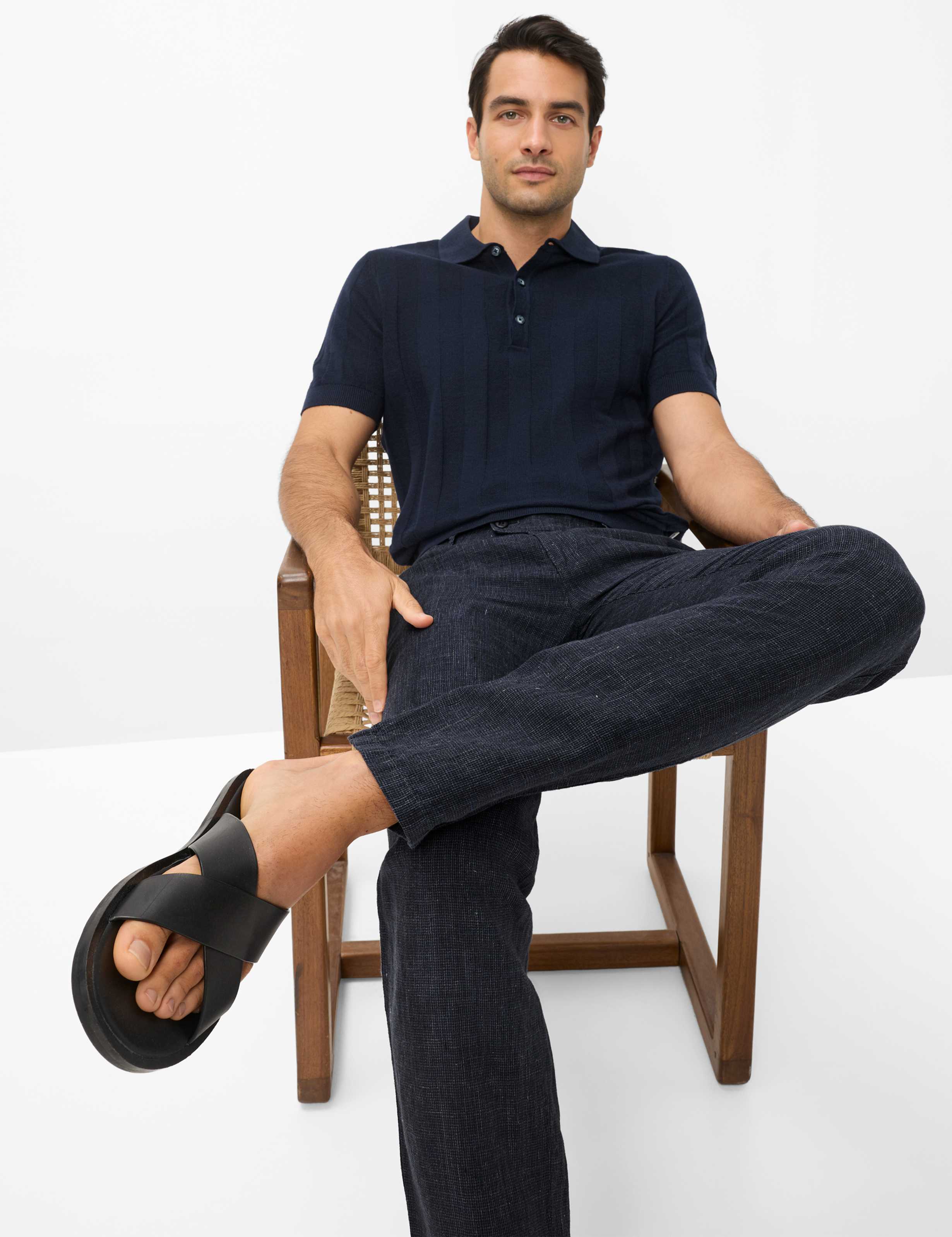 Men Style FABIO Dark Blue Modern Fit Detail 1