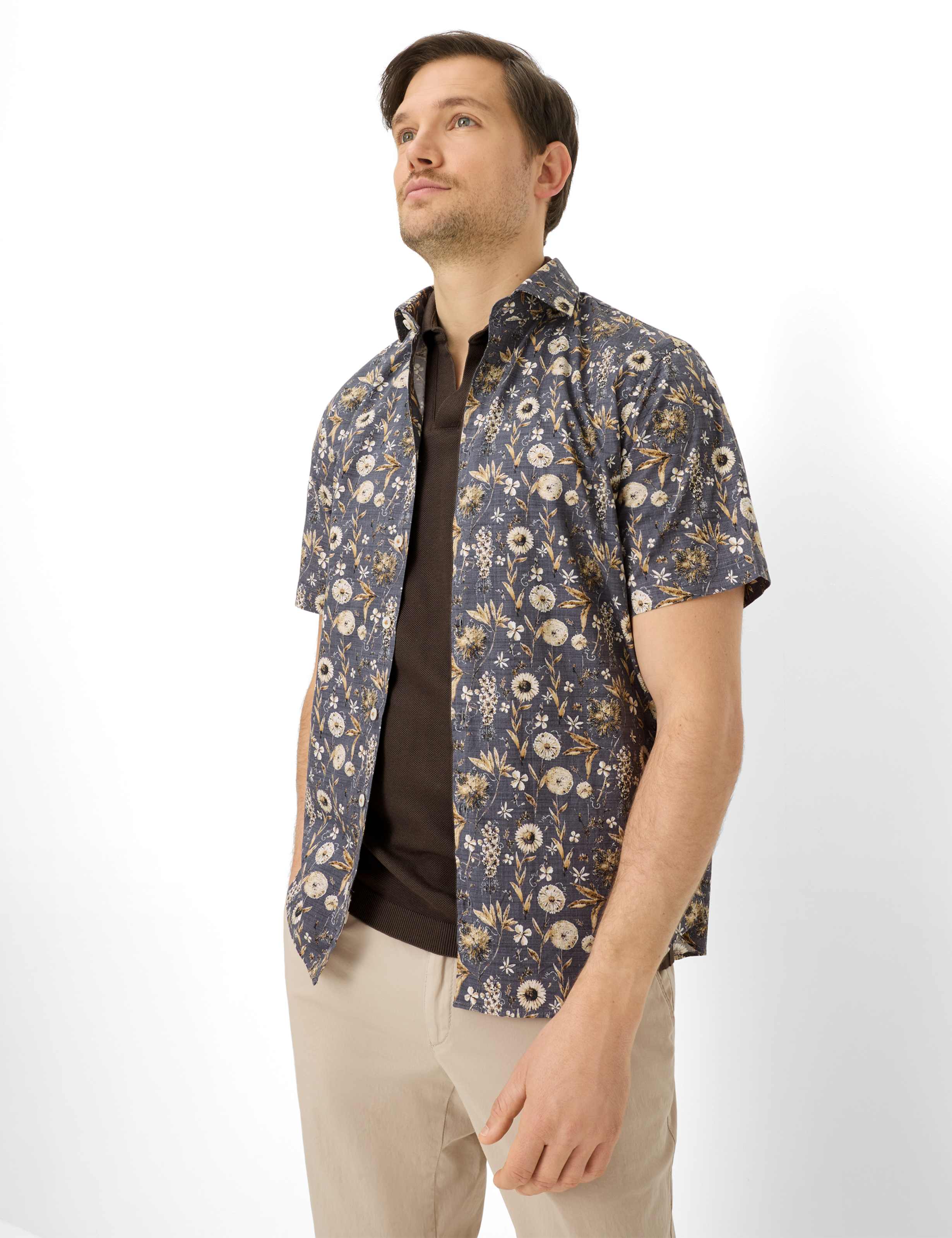 Thumbnail - Brax Herren Hemd Style HARDY beach, hellbeige, Gr. XL