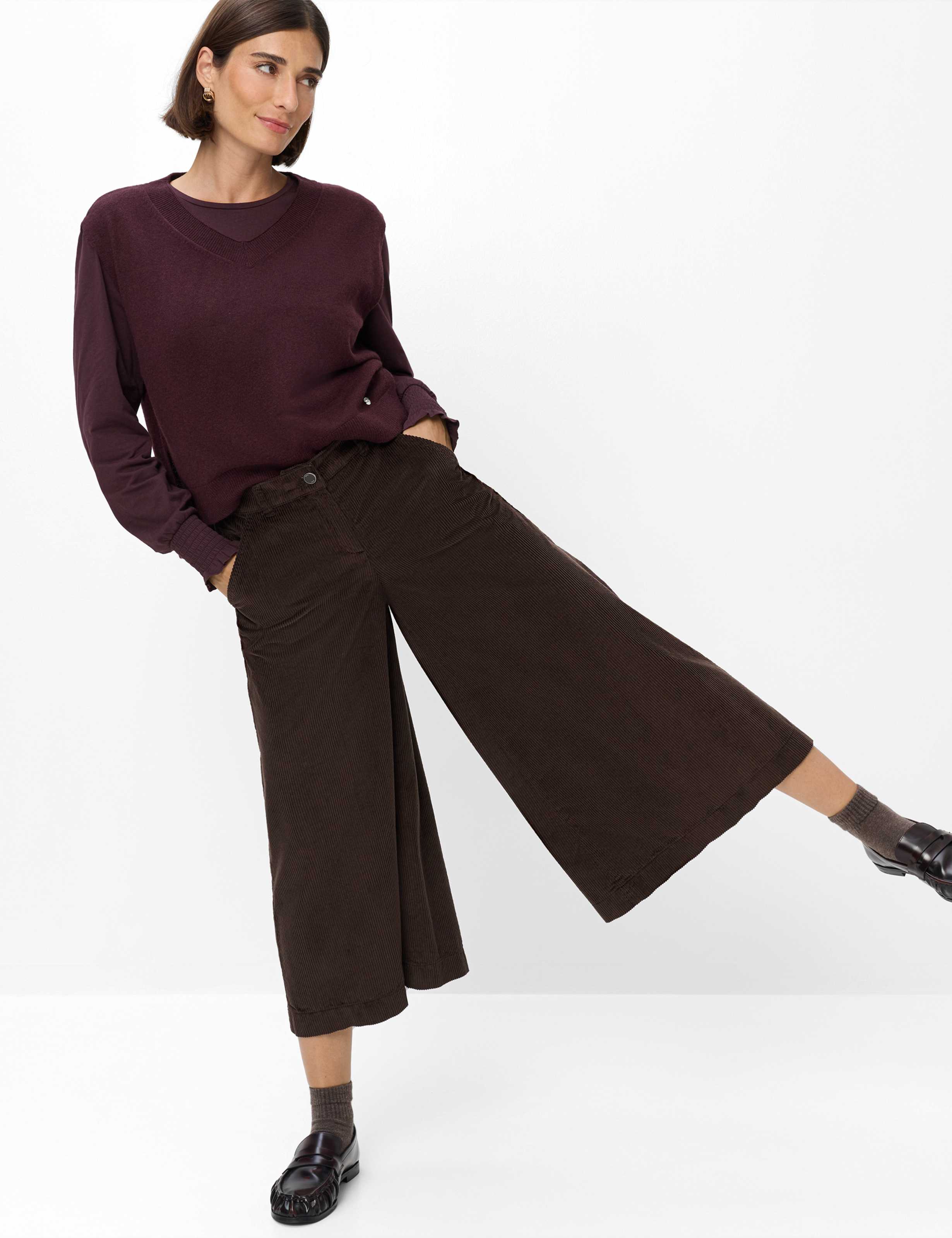 Dames Style MELLI S Donkerbruin Wide Leg Detail 1