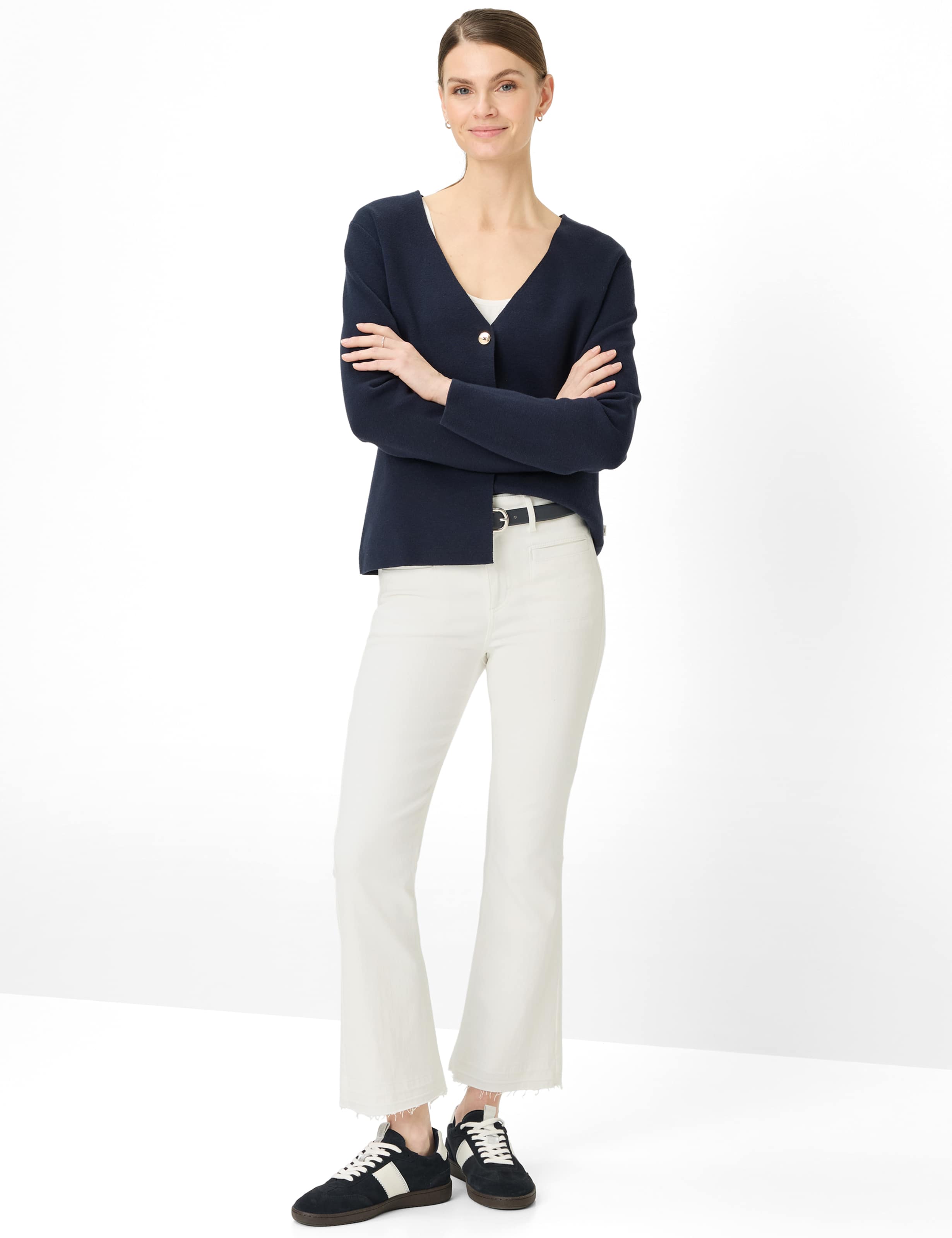 Dames Style ANA S Denim Crème Wit Skinny Fit Model outfit