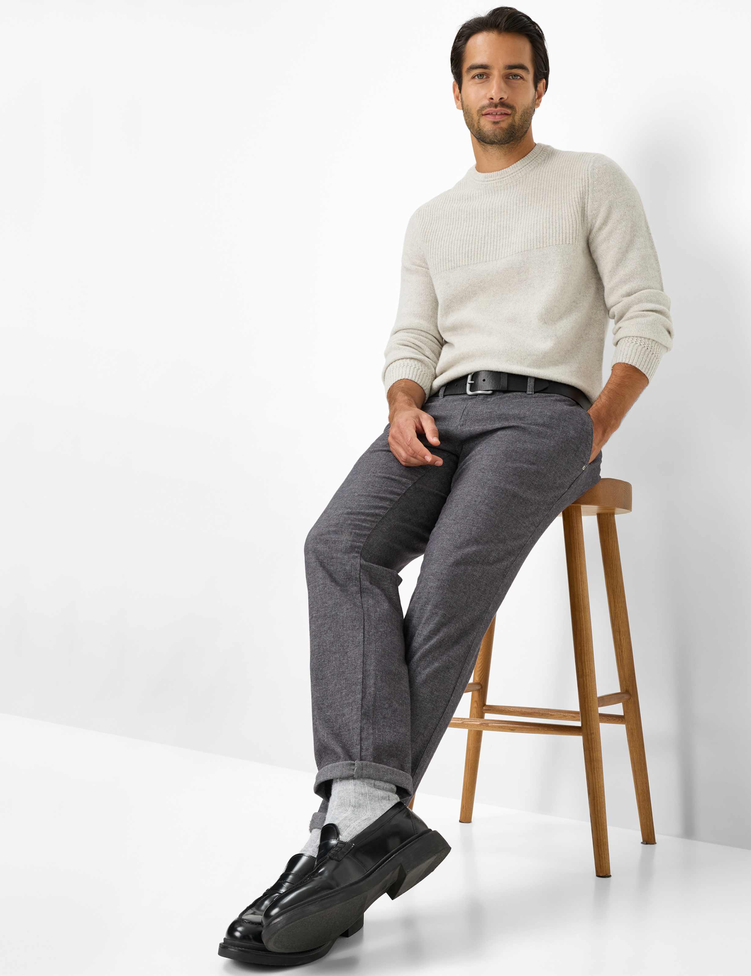 Homme Style FABIO Gris Foncé Modern Fit Détail 1