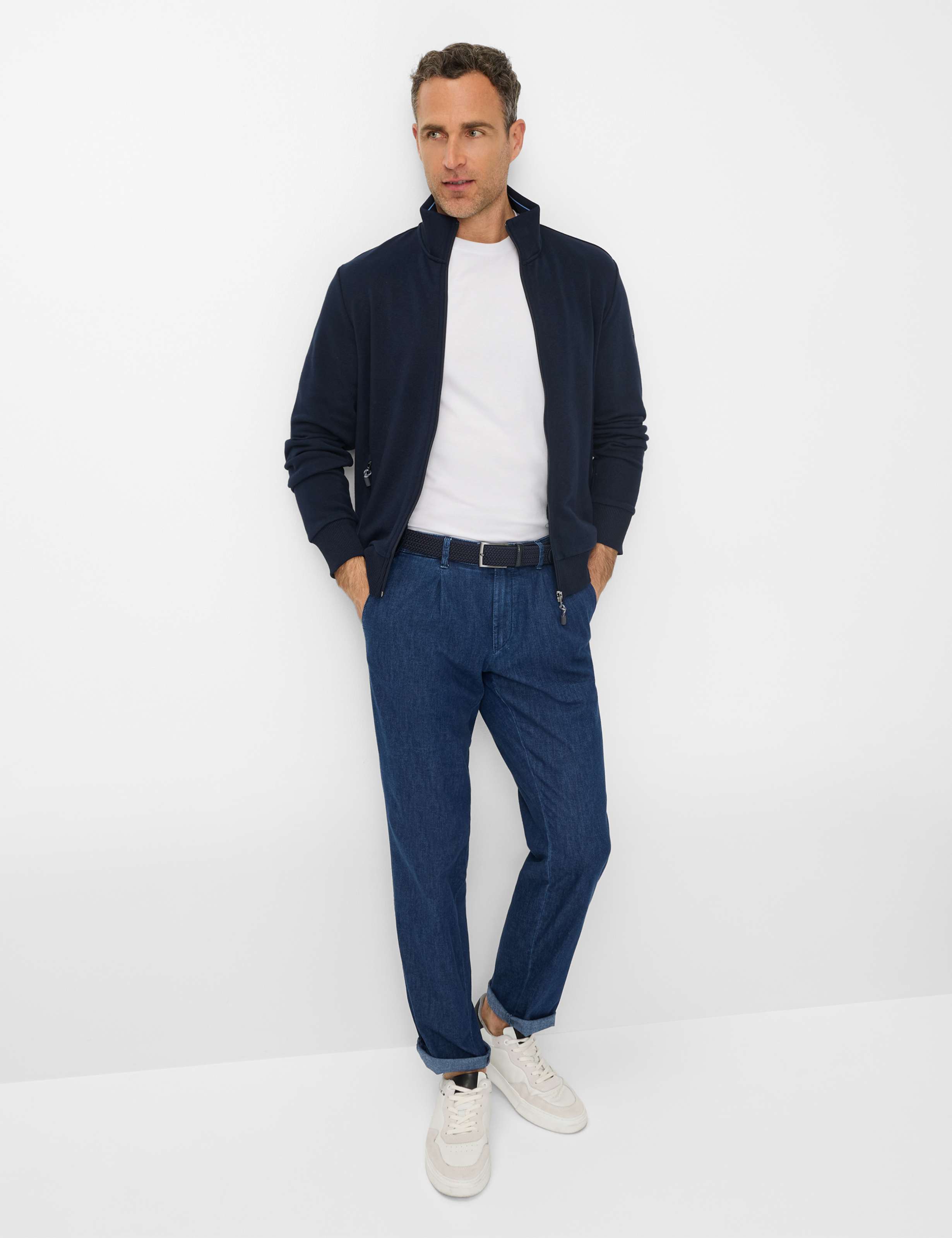 Herren Style LUIS Denim Blau Regular Fit Model Outfit