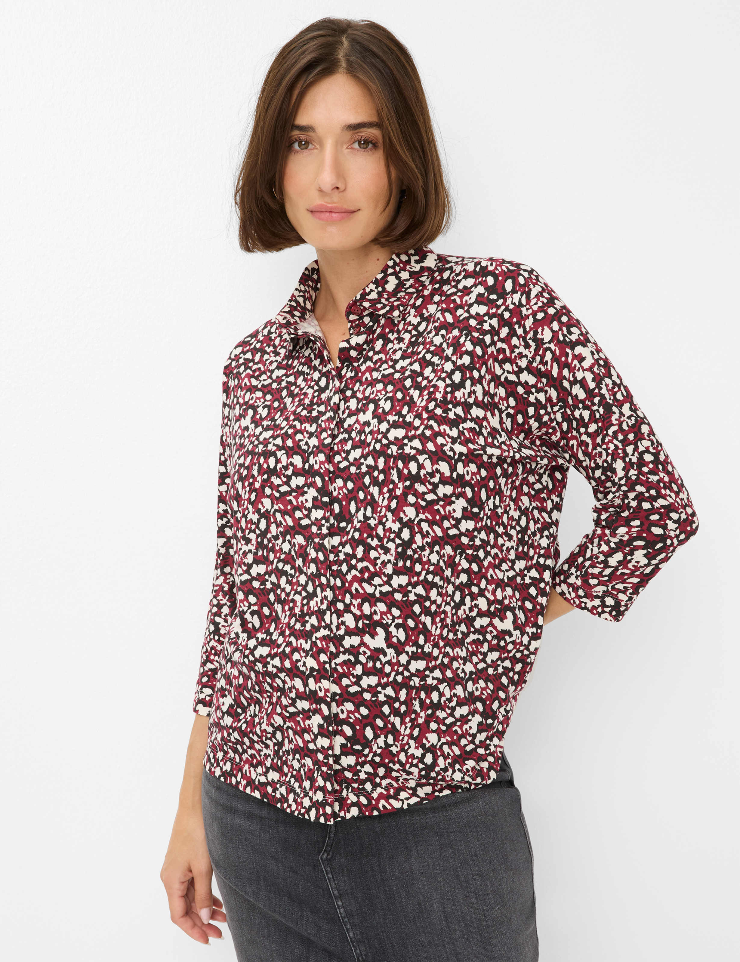 Thumbnail - Brax Damen Bluse Style CELIA M mulberry, dunkelrot, Gr. 44