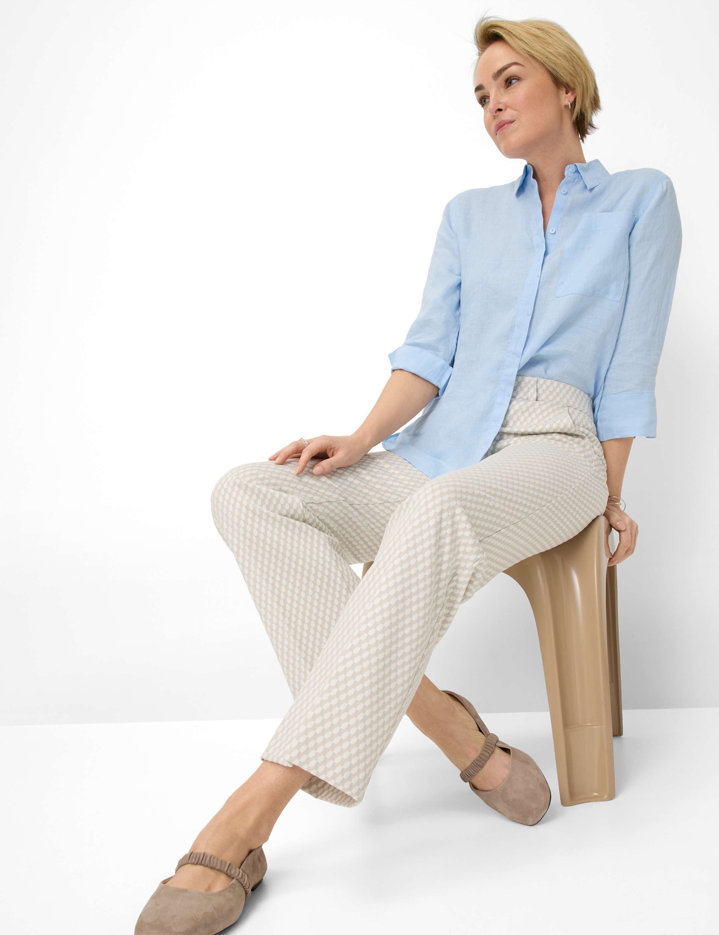 Damen Style LILLYTH FLARED Hellbeige Slim Fit Detail 1