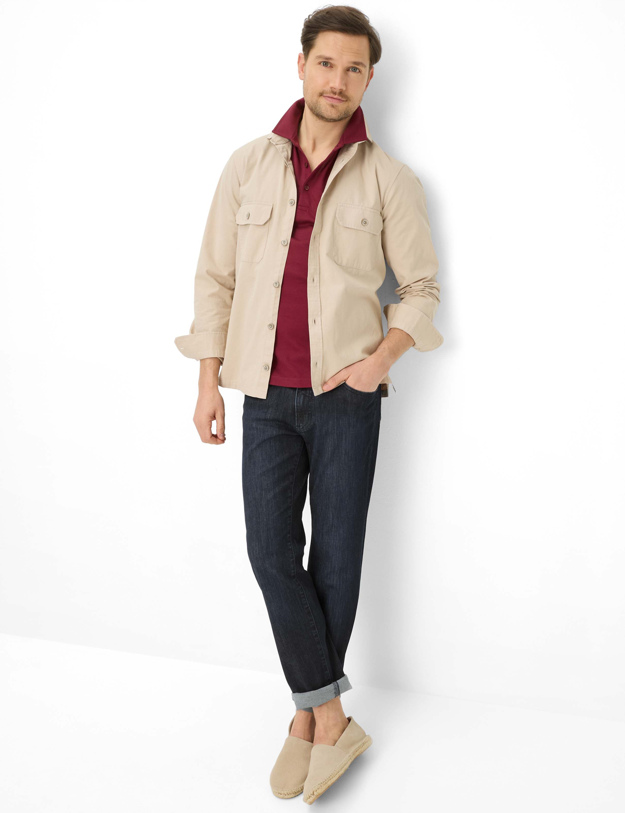 Herre Style PEPE Mørkerød  Model Outfit