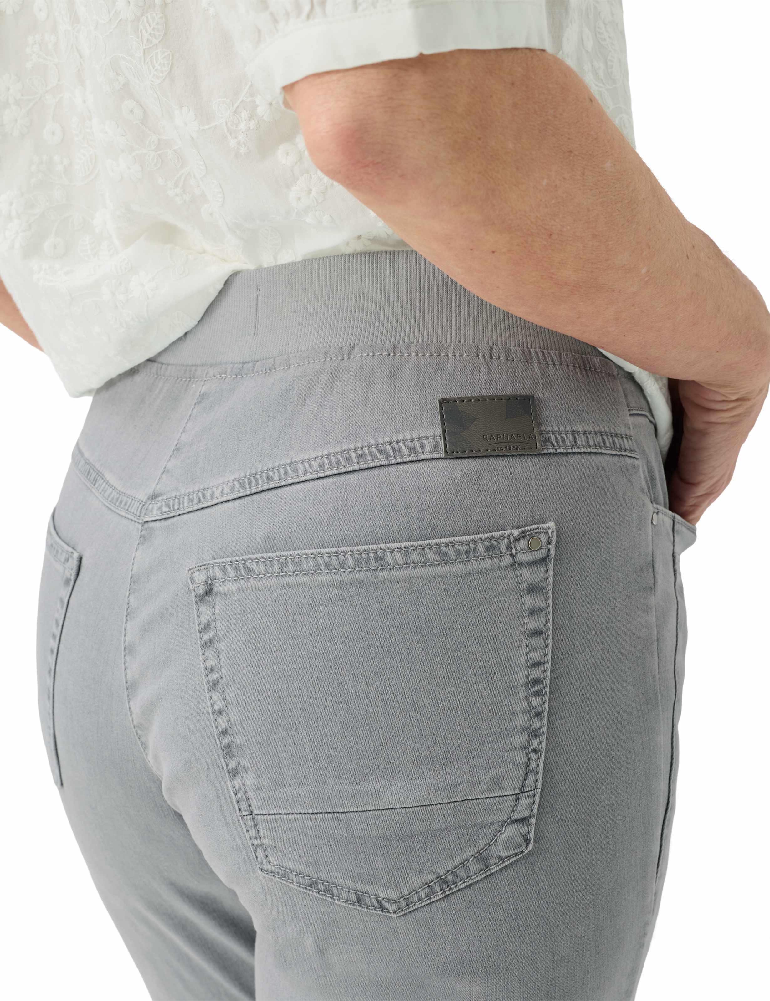 Dame Style CARINA FUN Denim Lysgrå Comfort Plus Fit Detalje 2