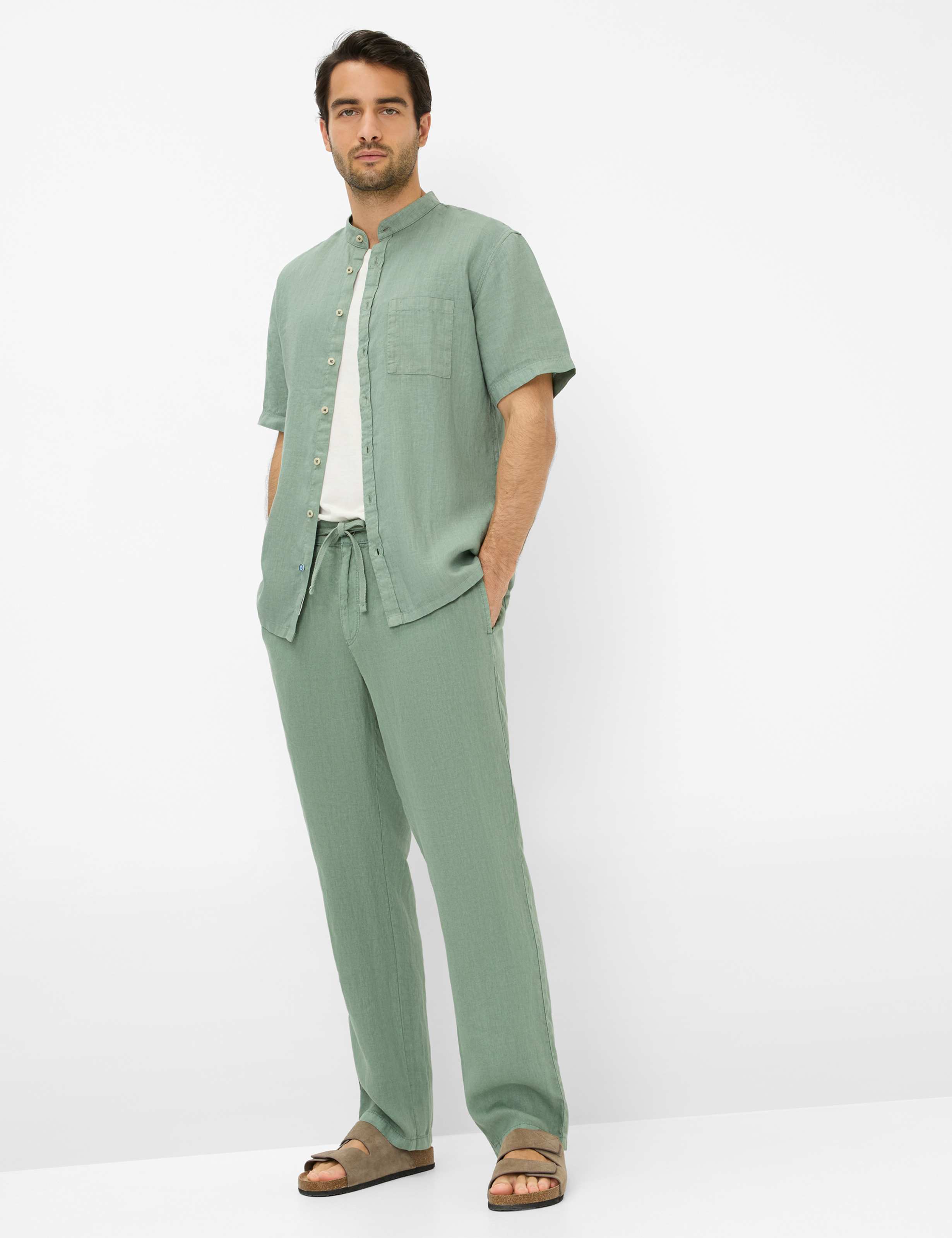 Homme Style ELIAS Vert Relaxed Fit Tenue du mannequin