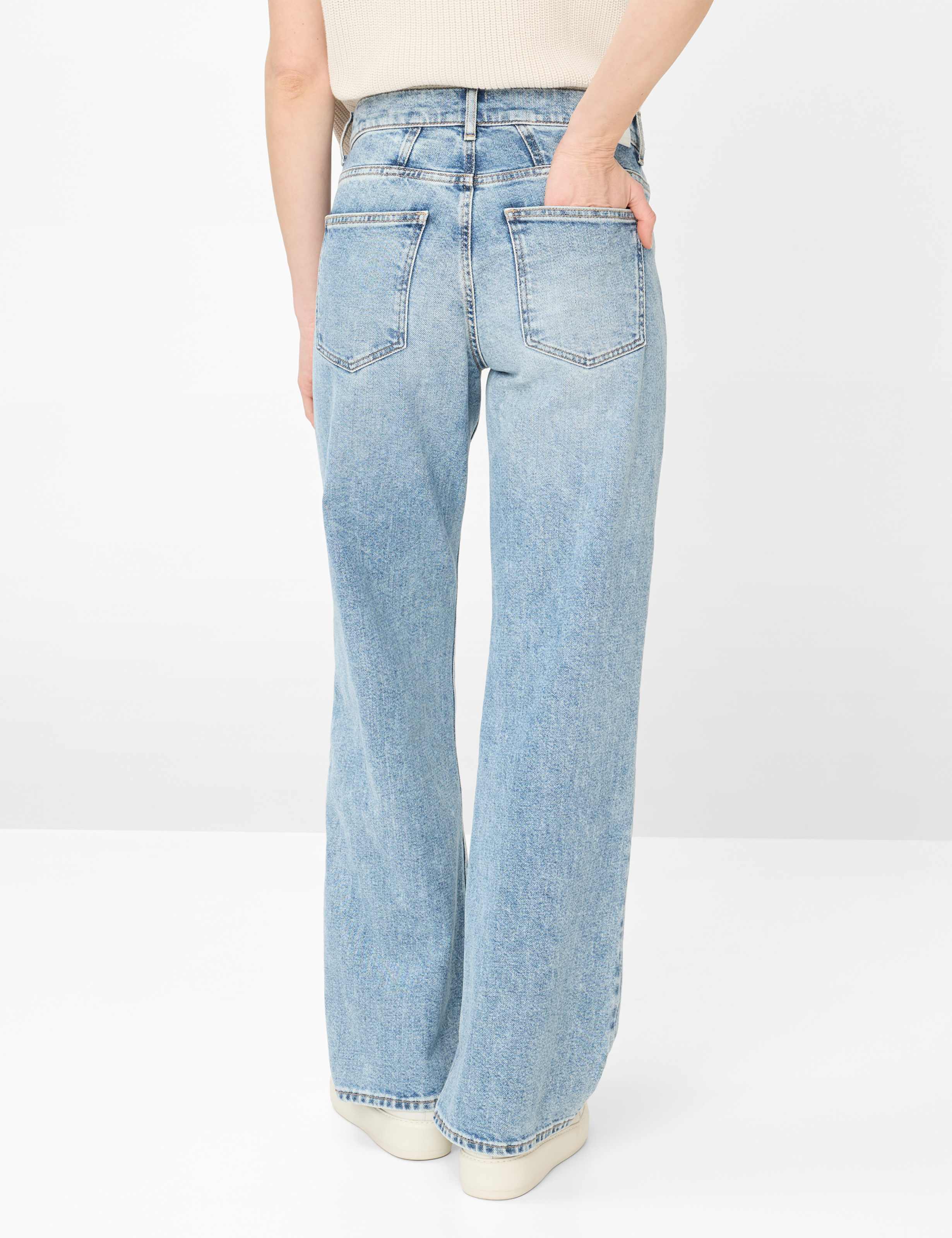 Thumbnail - Brax Damen Palazzohose Style MAINE USED BLEACHED BLUE, denim hellblau, Gr. 40