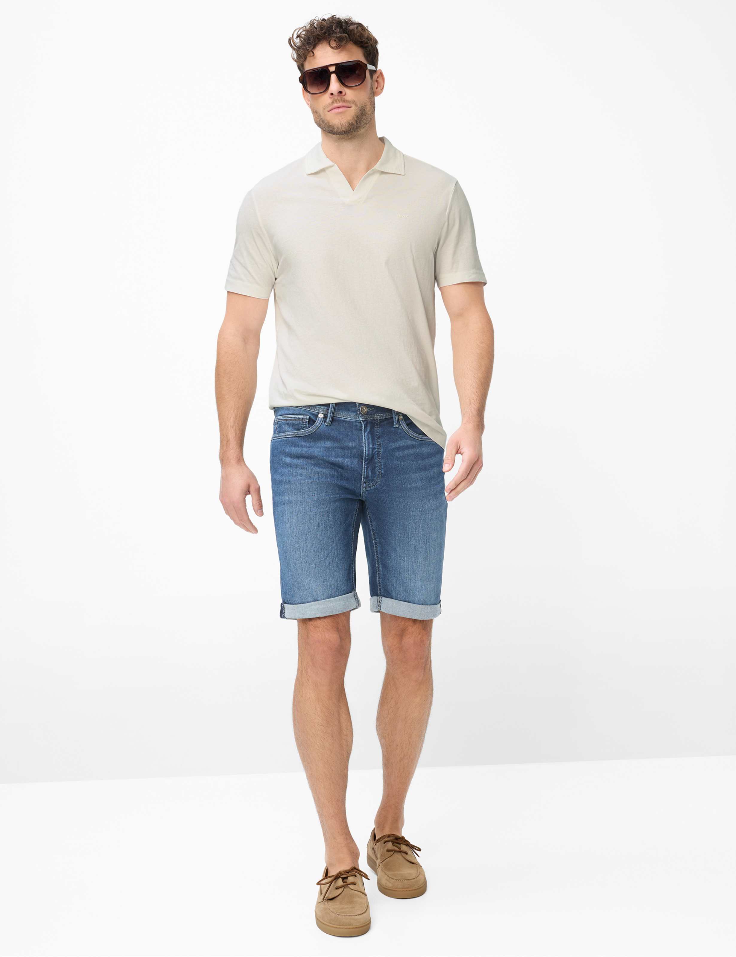 Heren Style CHRIS B Denim Donkerblauw Slim Fit Model outfit