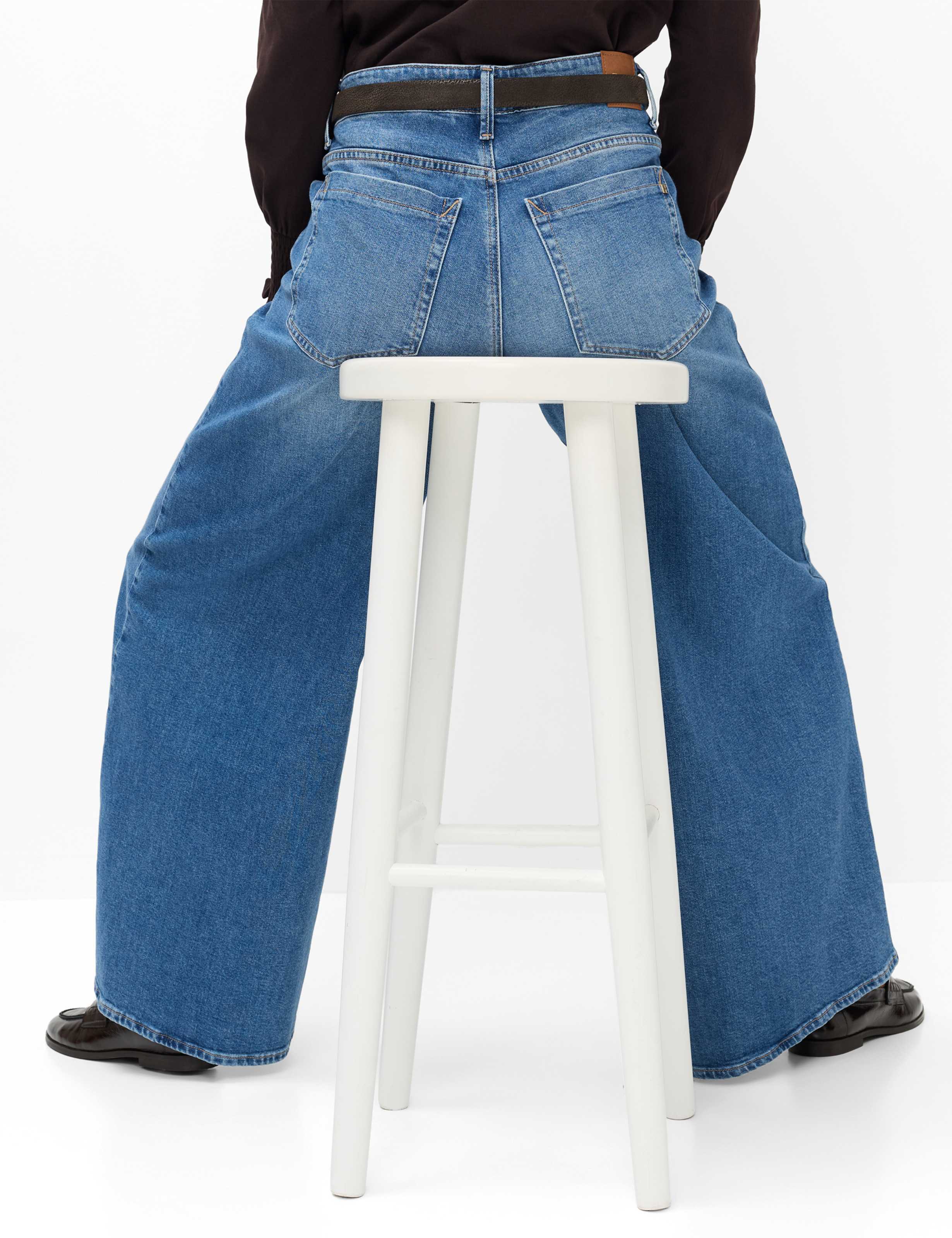 Damen Style MARCH Denim Blau Wide Leg Detail 1