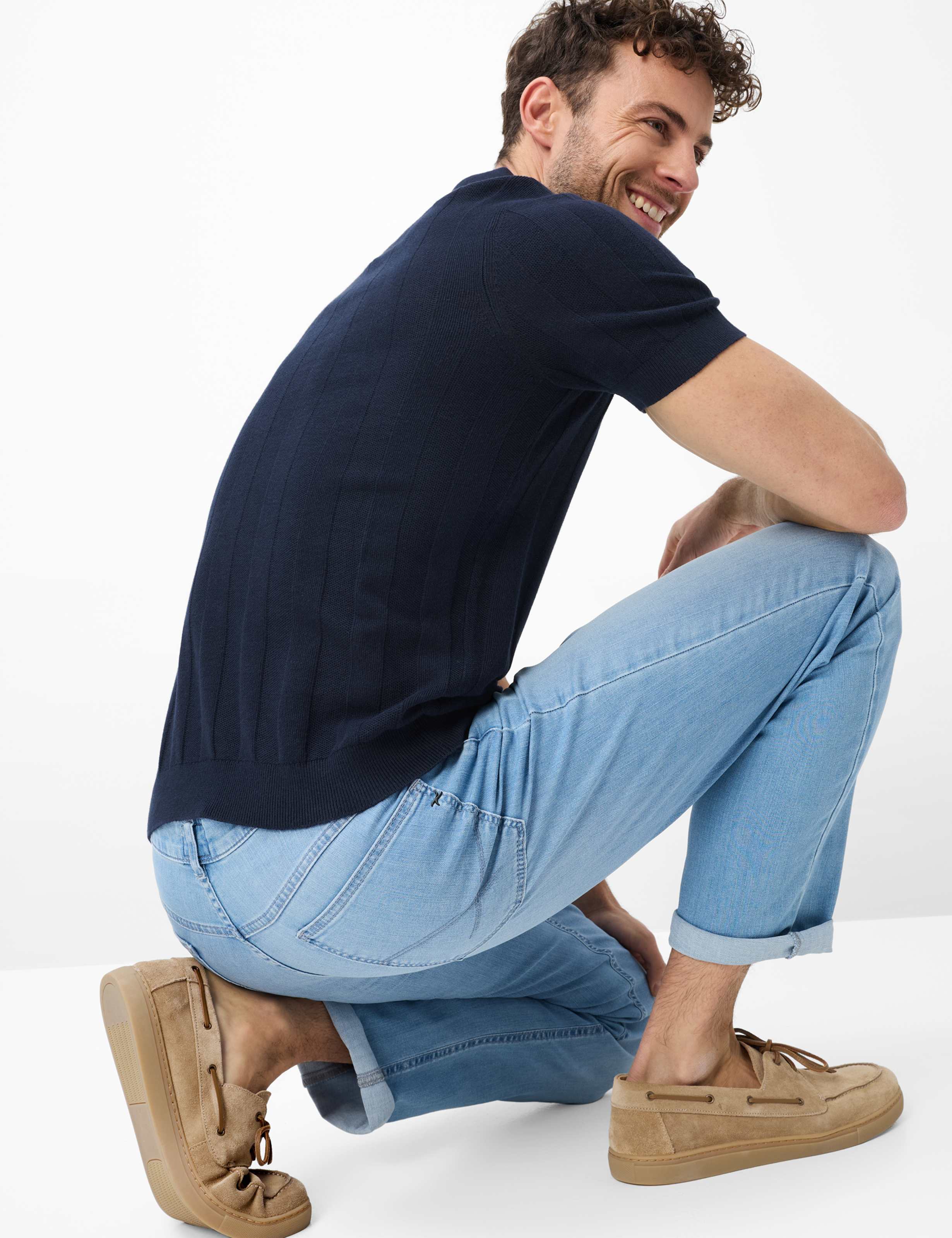 Men Style COOPER Denim Blue Regular Fit Detail 1