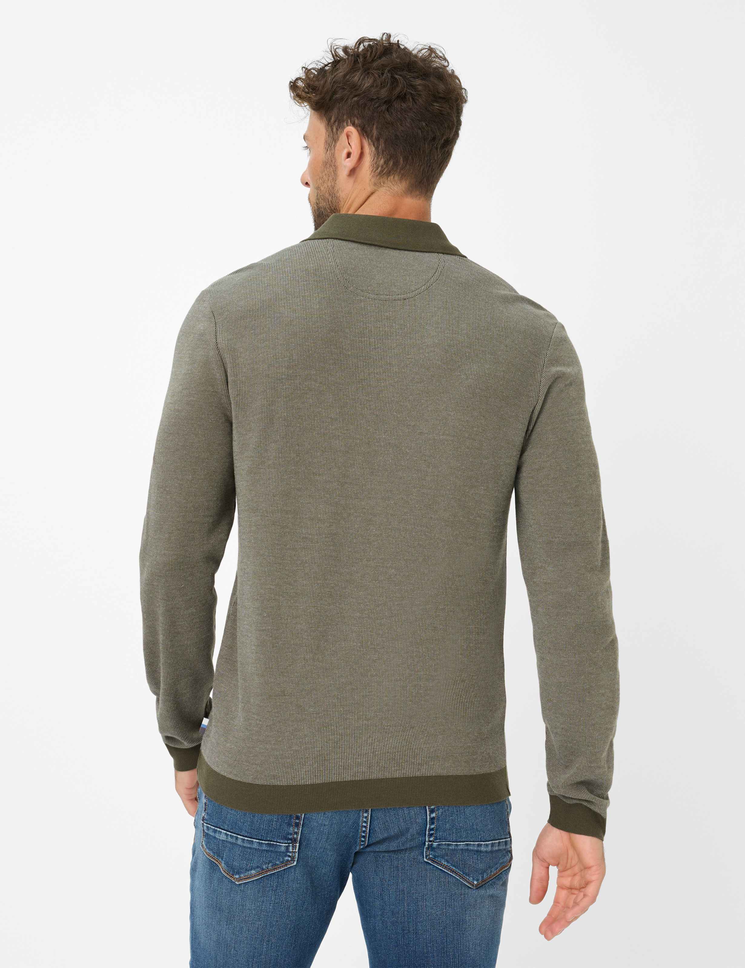 Thumbnail - Brax Herren Langarmshirt Style PAROS olive Grün Oliv, grün - oliv, Gr. 4XL