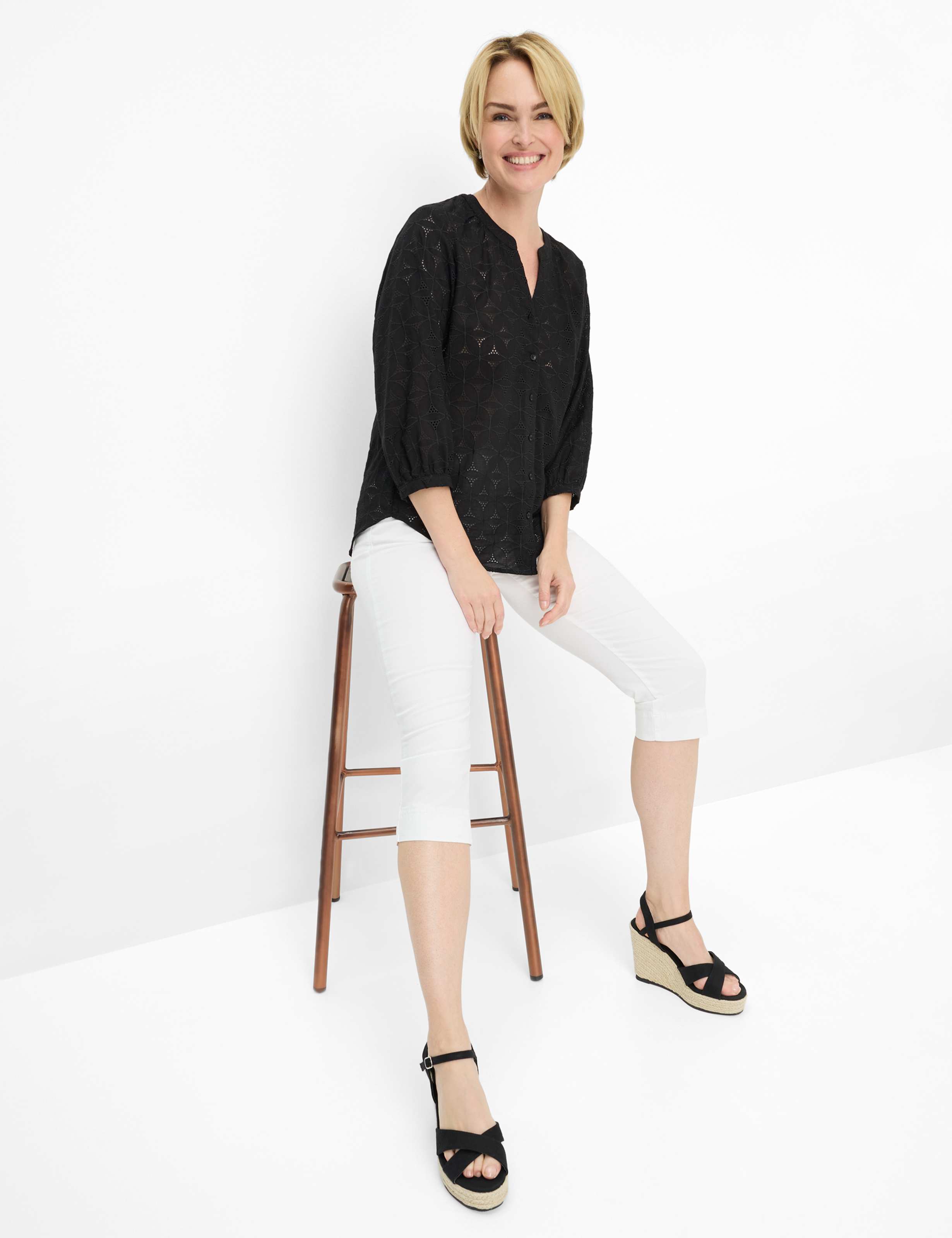 Damen Style PAMINA CAPRI Weiß Slim Fit Detail 2