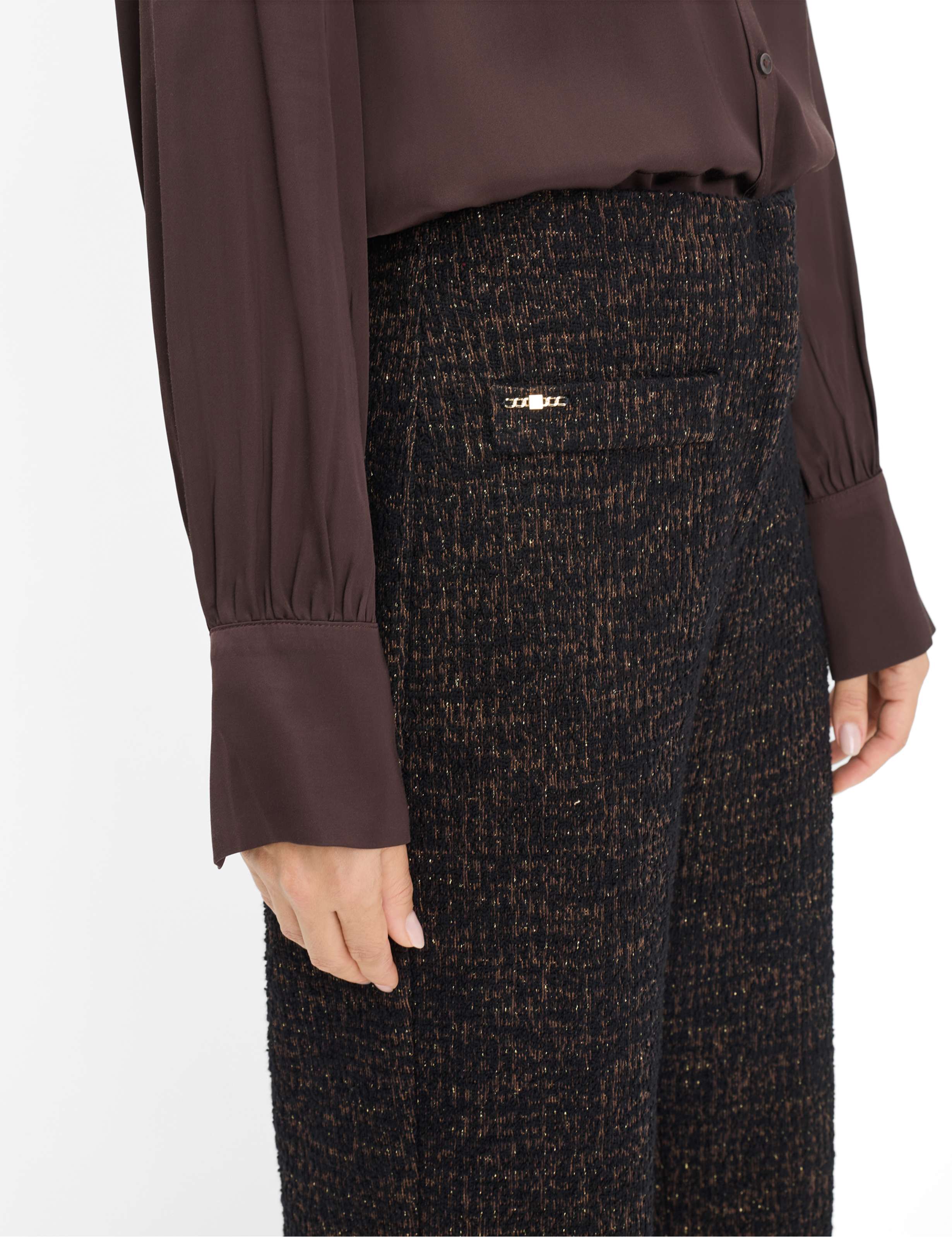 Femme Style MAINE Marron Foncé Wide Leg Détail 2